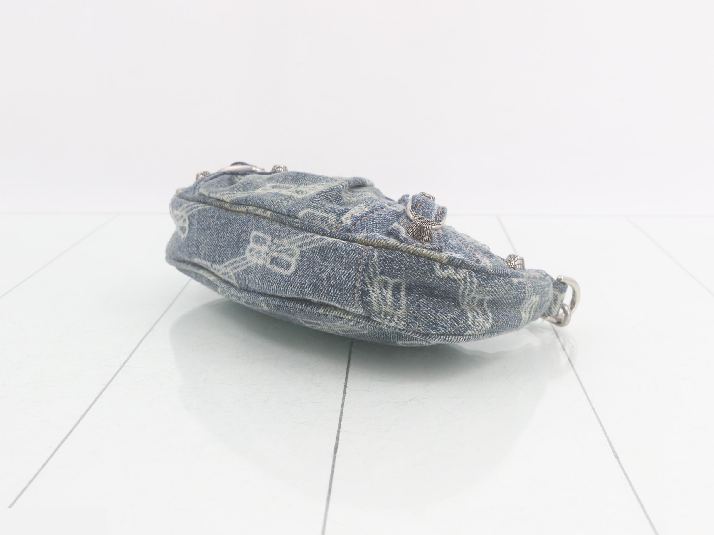 695814 Lucagol XS Chain Shoulder Bag Denim Blue — view 6