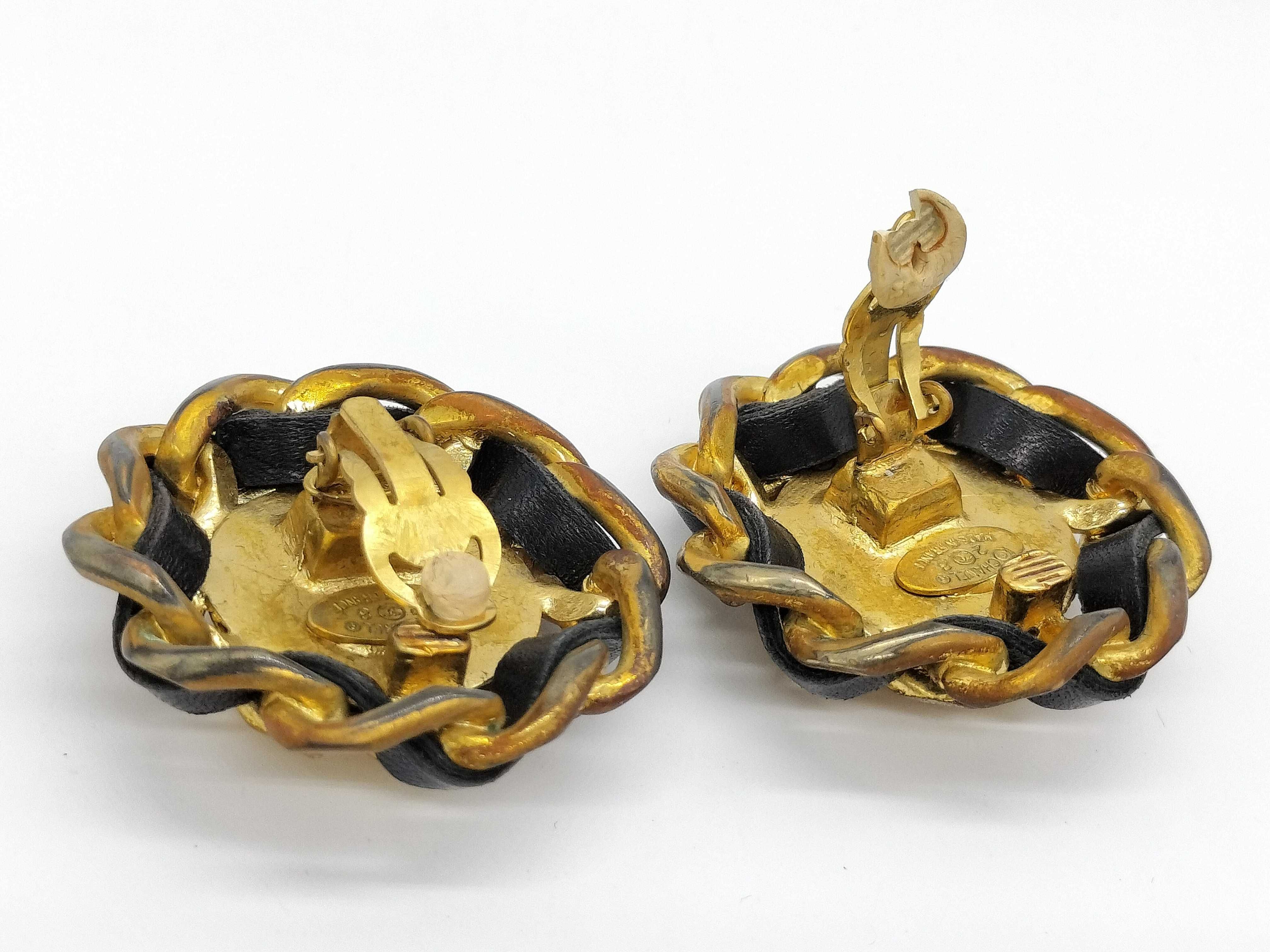 Coco Mark 28 Coco/Leather Circle Earrings — view 4