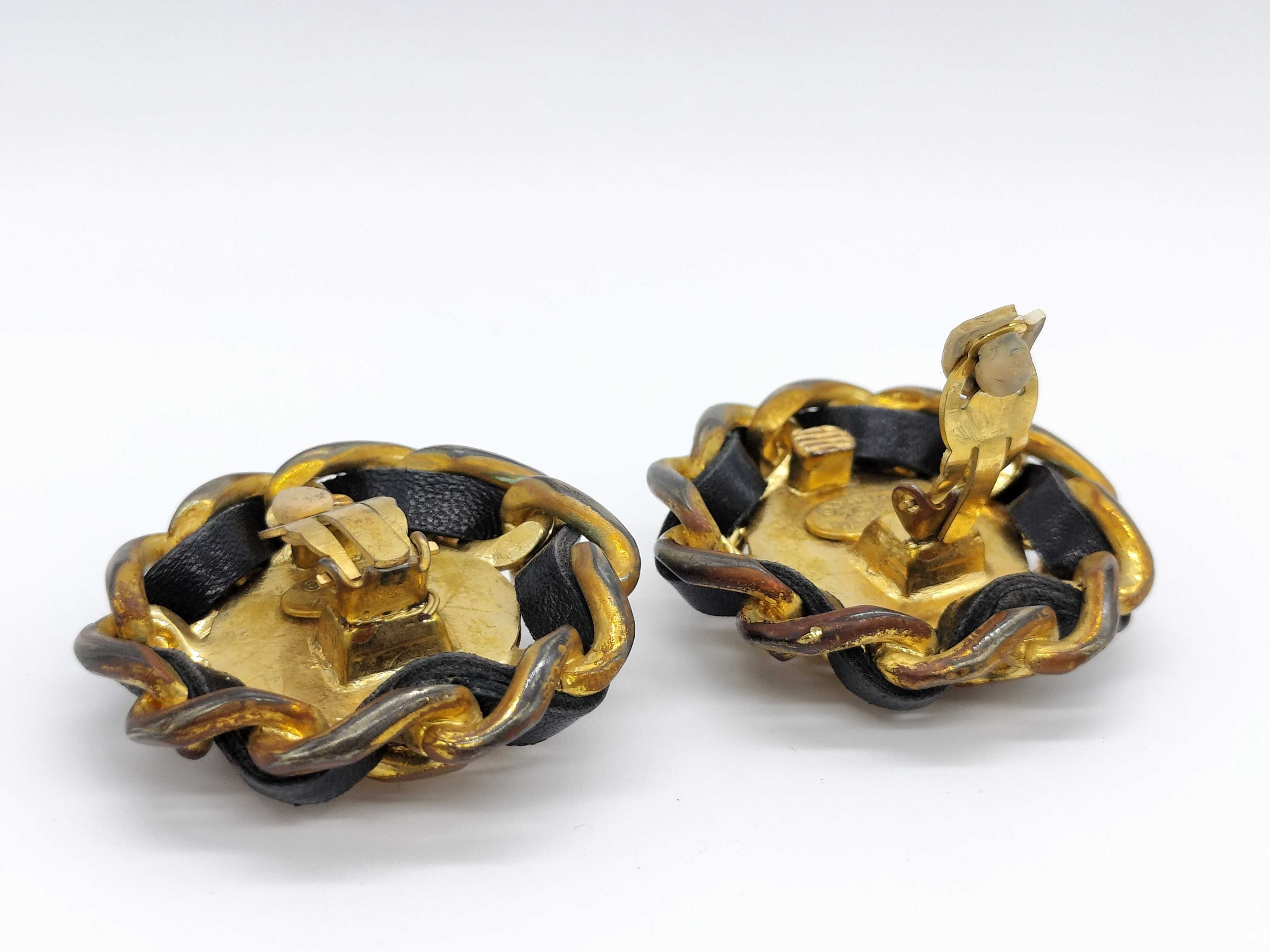 Coco Mark 28 Coco/Leather Circle Earrings — view 5