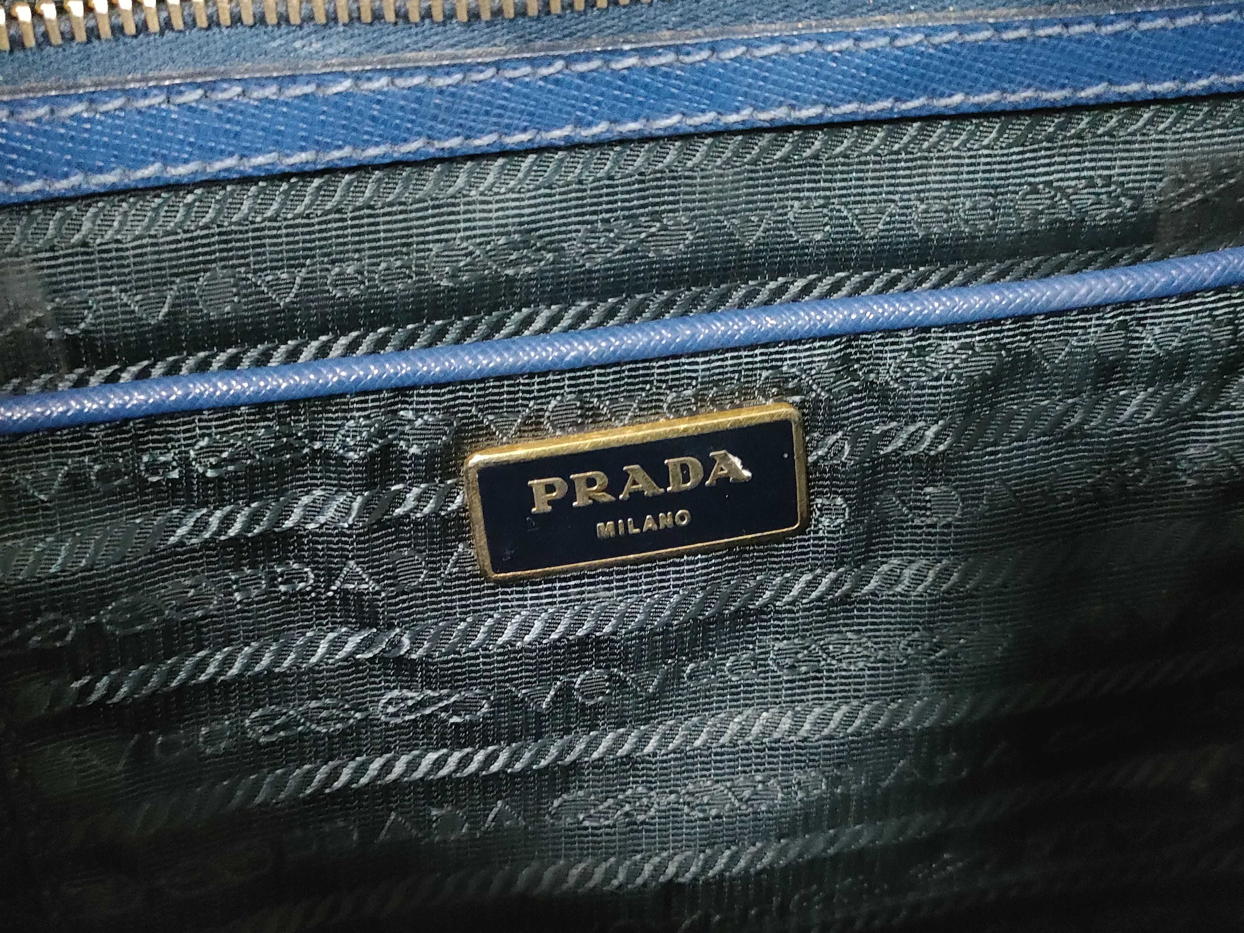 Galleria Saffiano Blue Gold Handbag — view 11