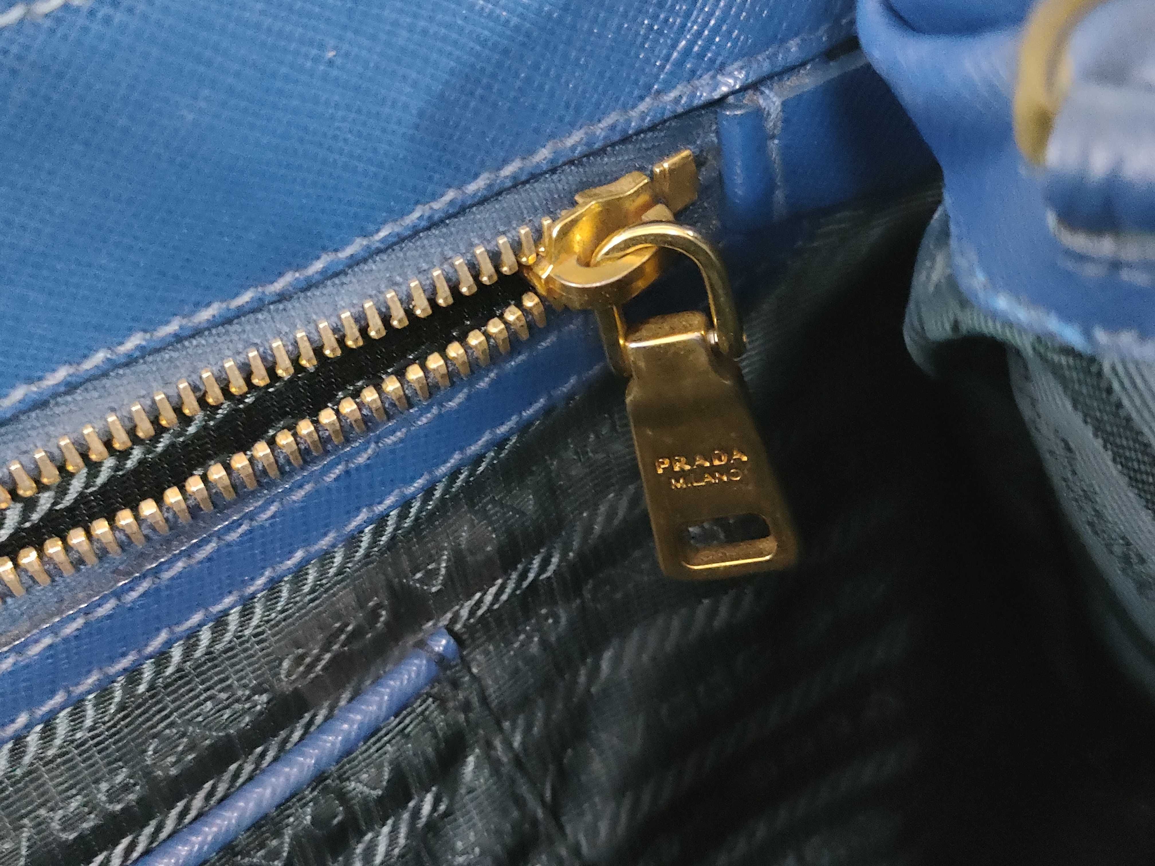 Galleria Saffiano Blue Gold Handbag — view 12
