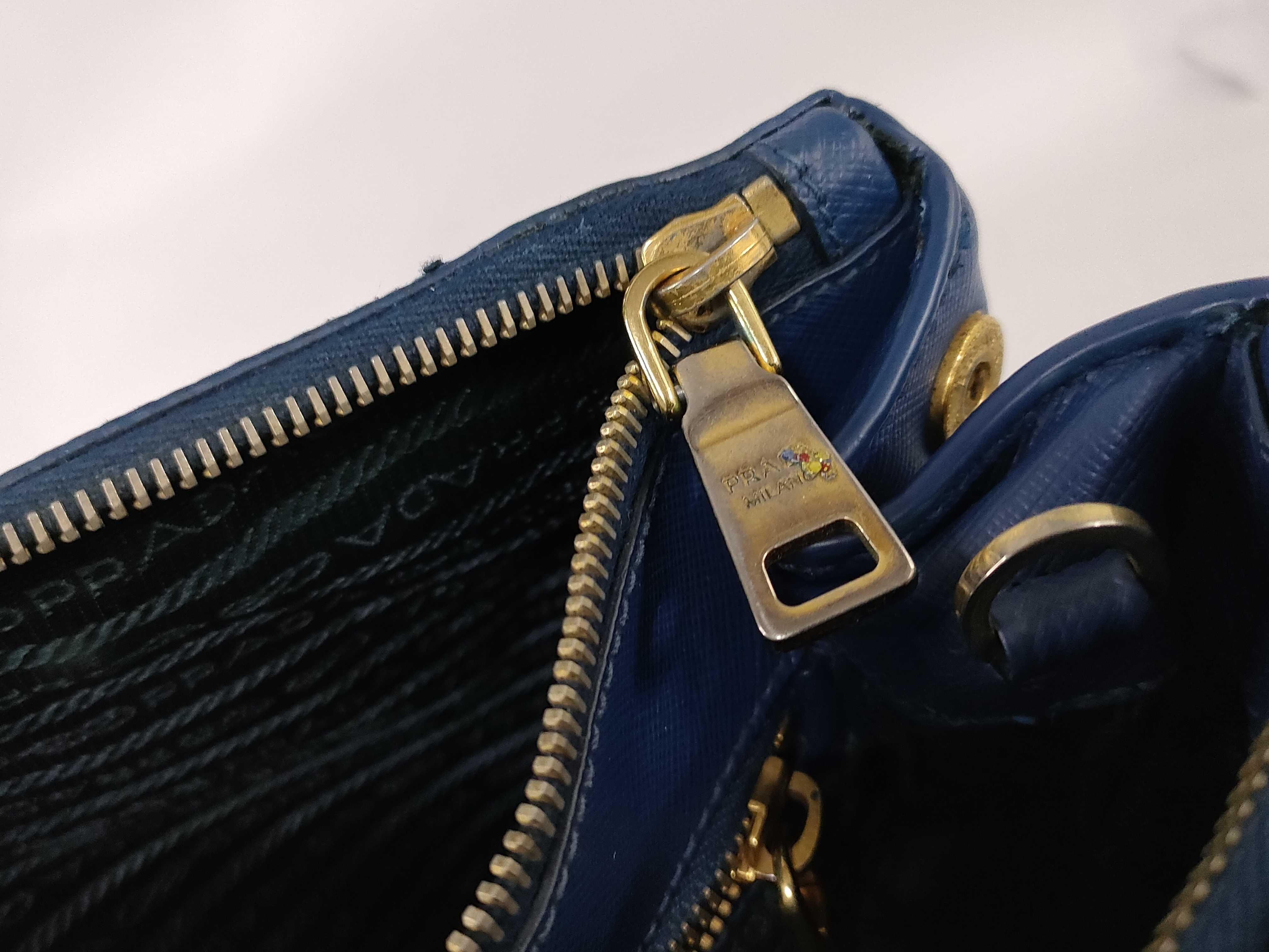 Galleria Saffiano Blue Gold Handbag — view 14