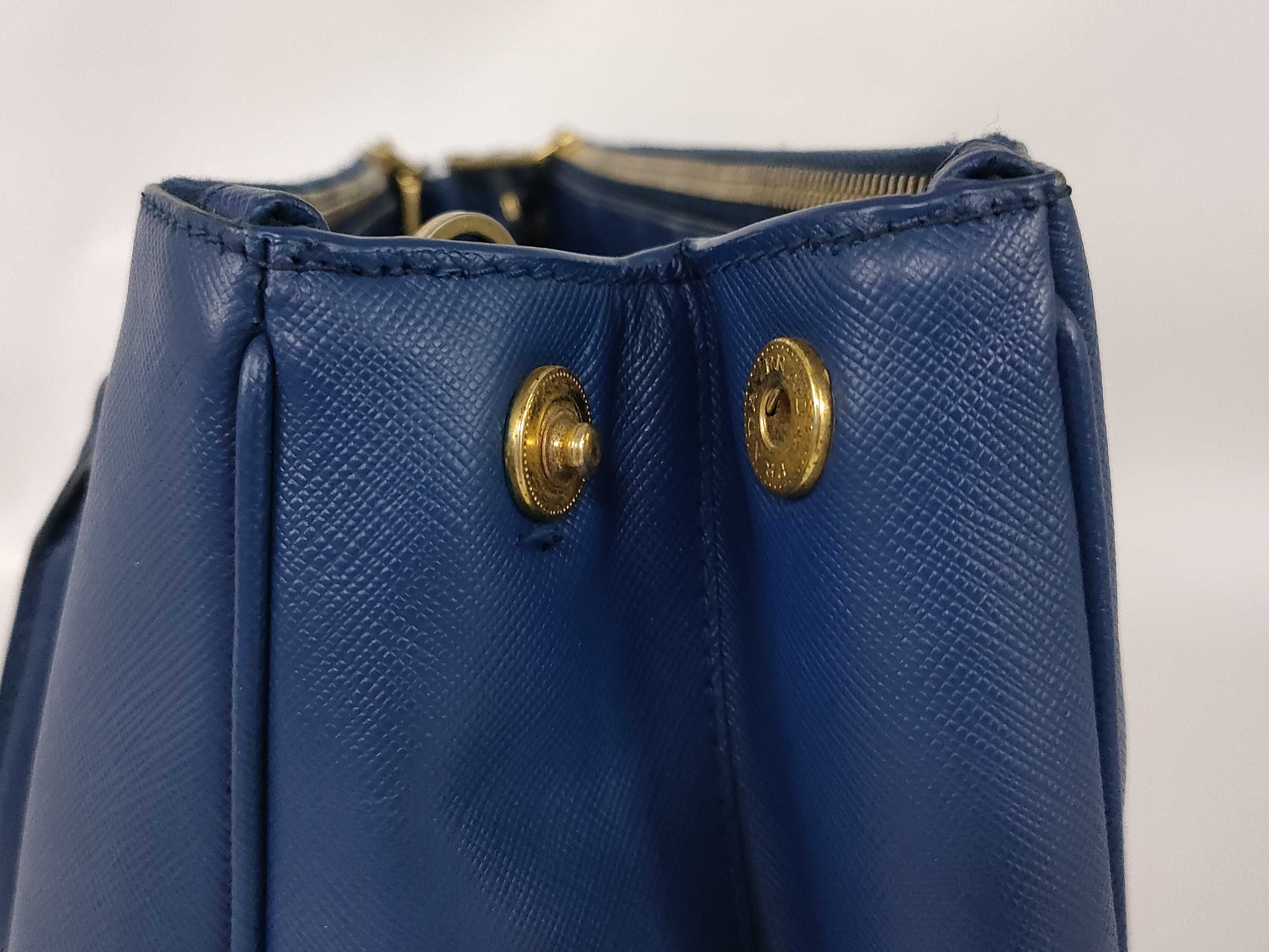 Galleria Saffiano Blue Gold Handbag — view 15