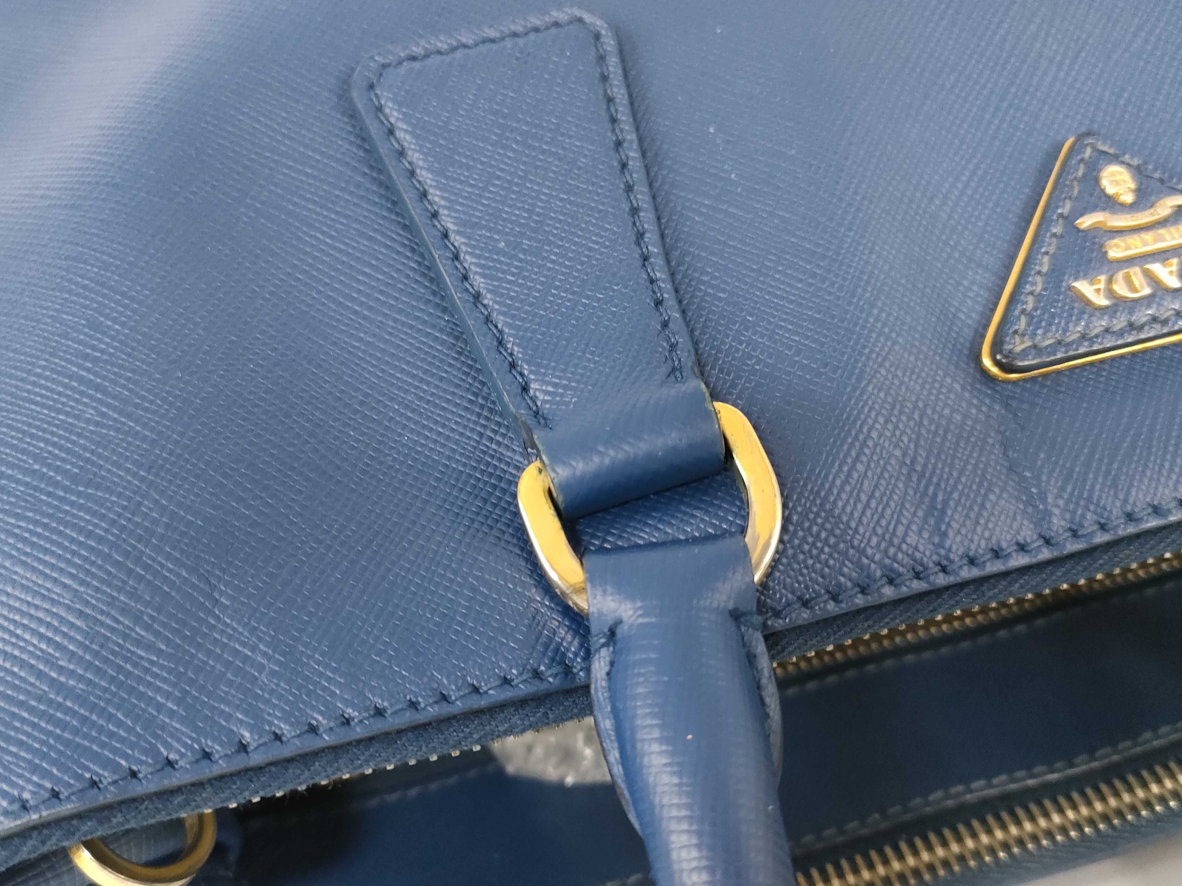 Galleria Saffiano Blue Gold Handbag — view 5