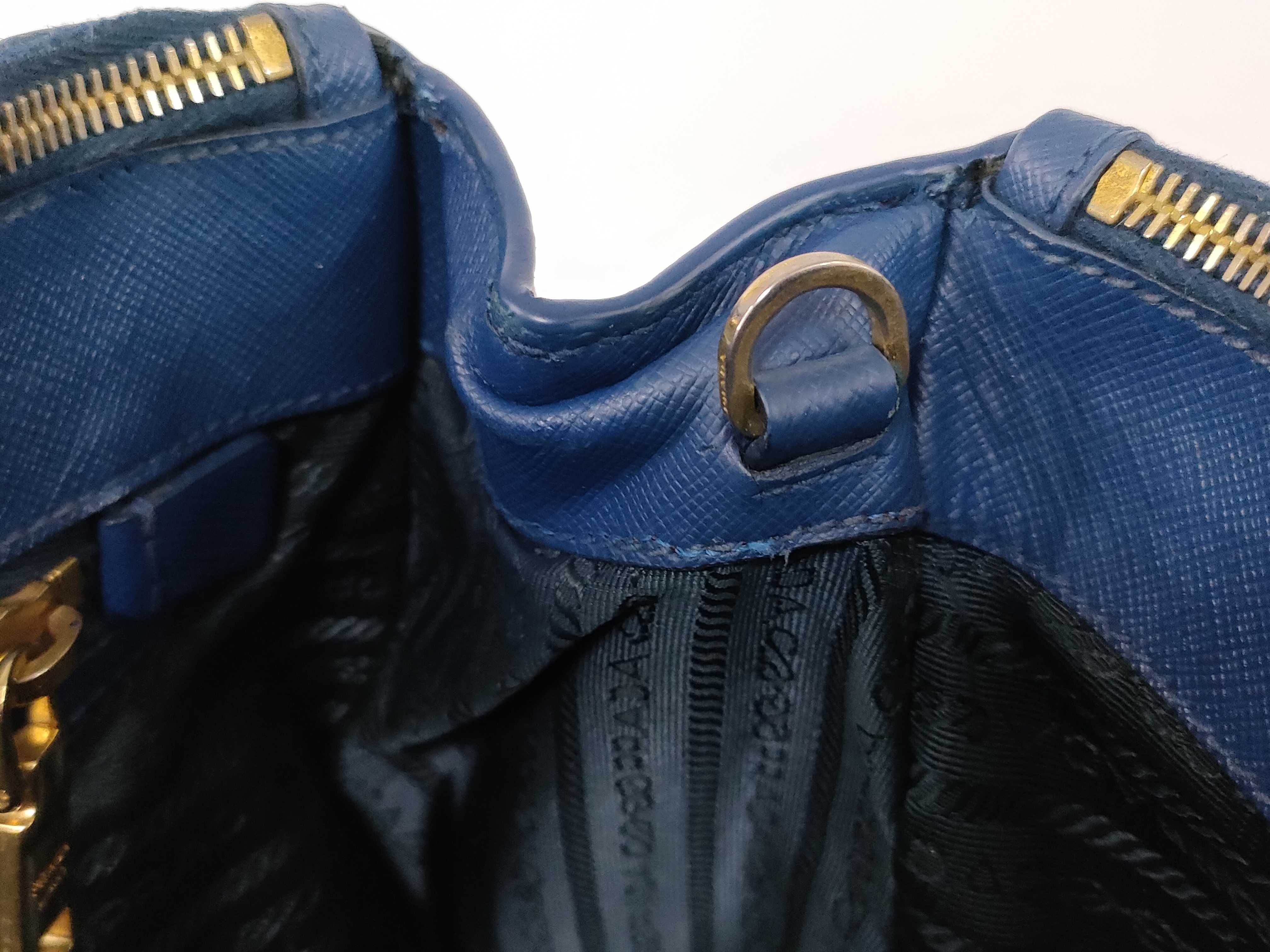 Galleria Saffiano Blue Gold Handbag — view 9