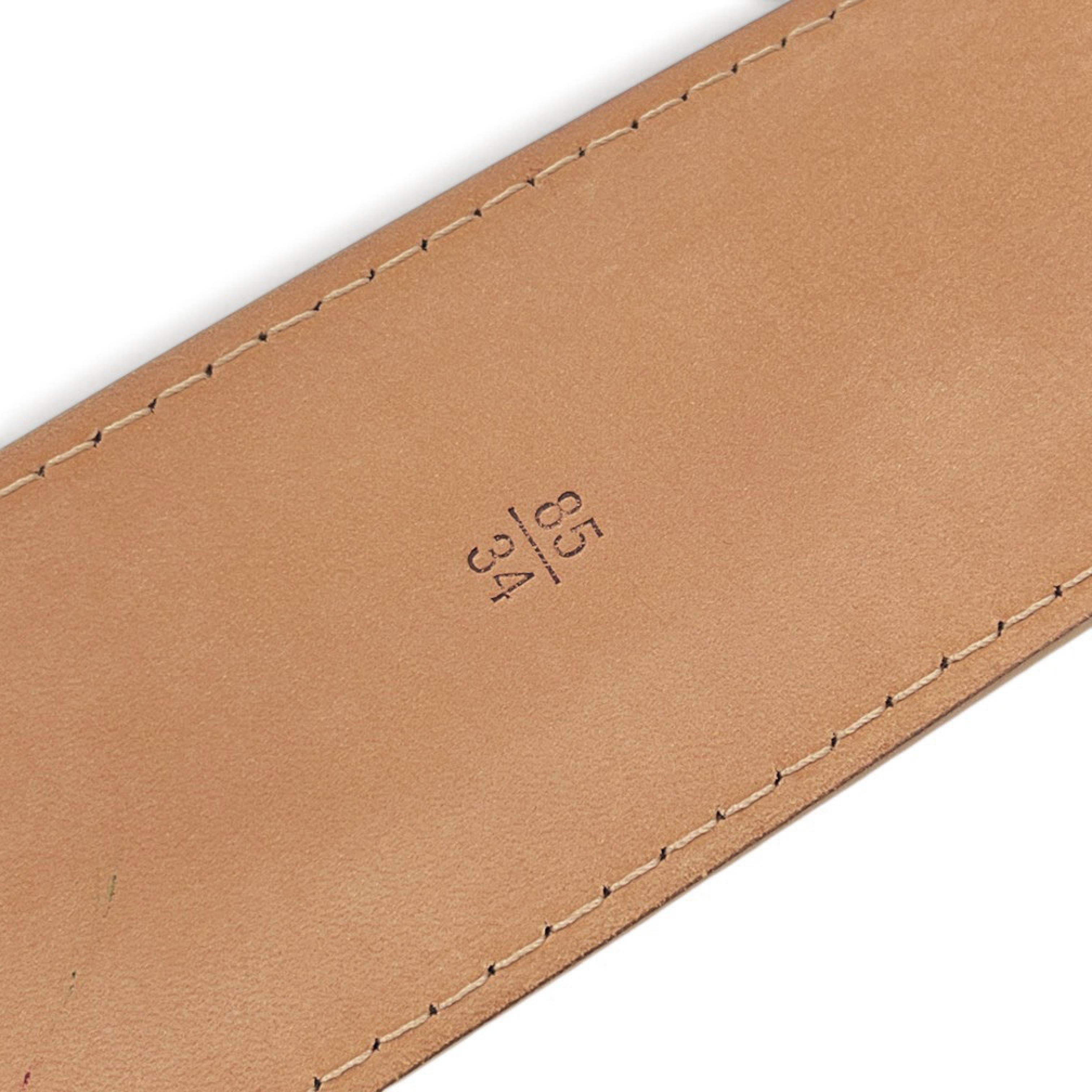Men's Belt, Jeans Size 85, Silver Buckle, Leather, Camel Brown, Simple Buckle. — view 8