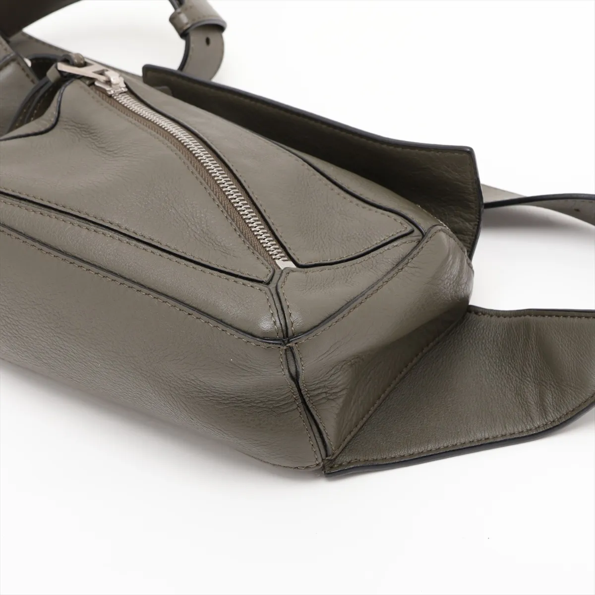 Puzzle Mini Bum Bag Leather Body Bag Green — view 3