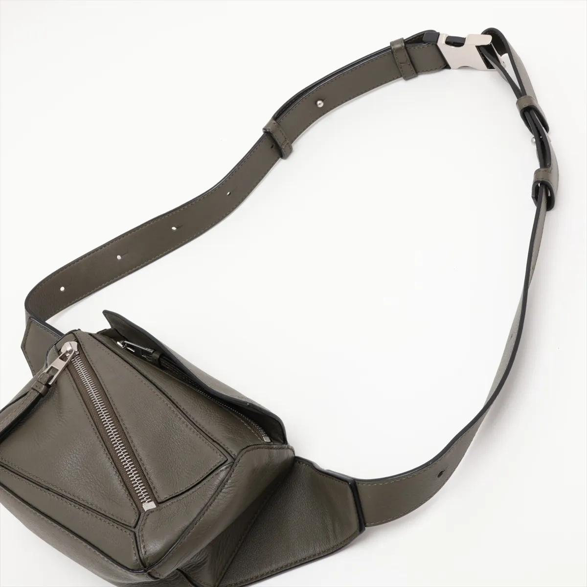 Puzzle Mini Bum Bag Leather Body Bag Green — view 5
