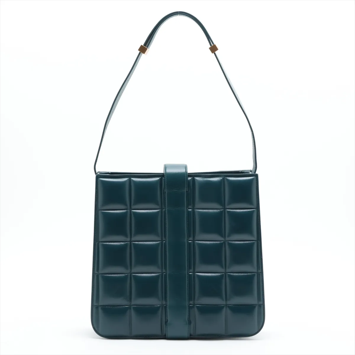 Marie Leather Shoulder Bag, Green — view 2