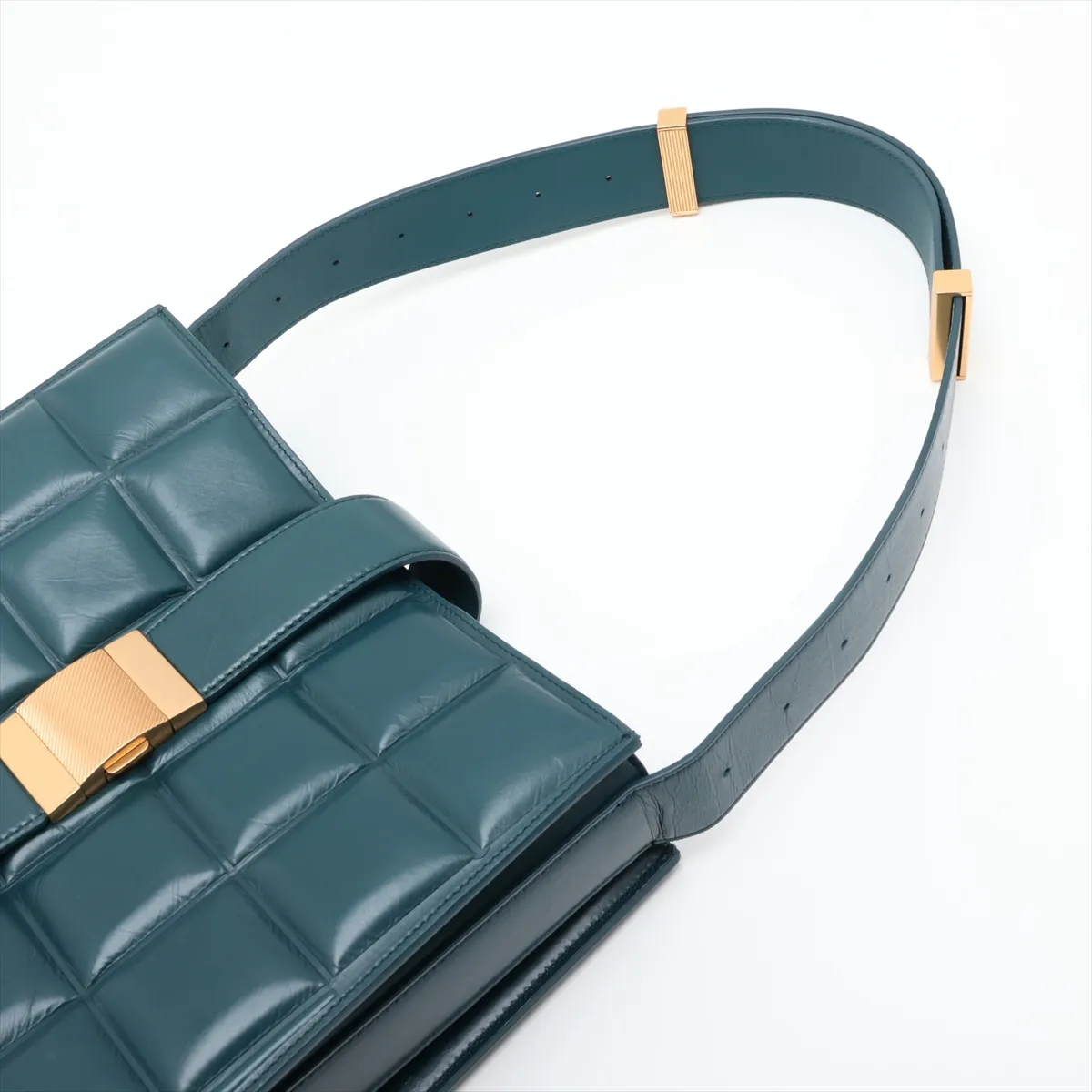 Marie Leather Shoulder Bag, Green — view 5