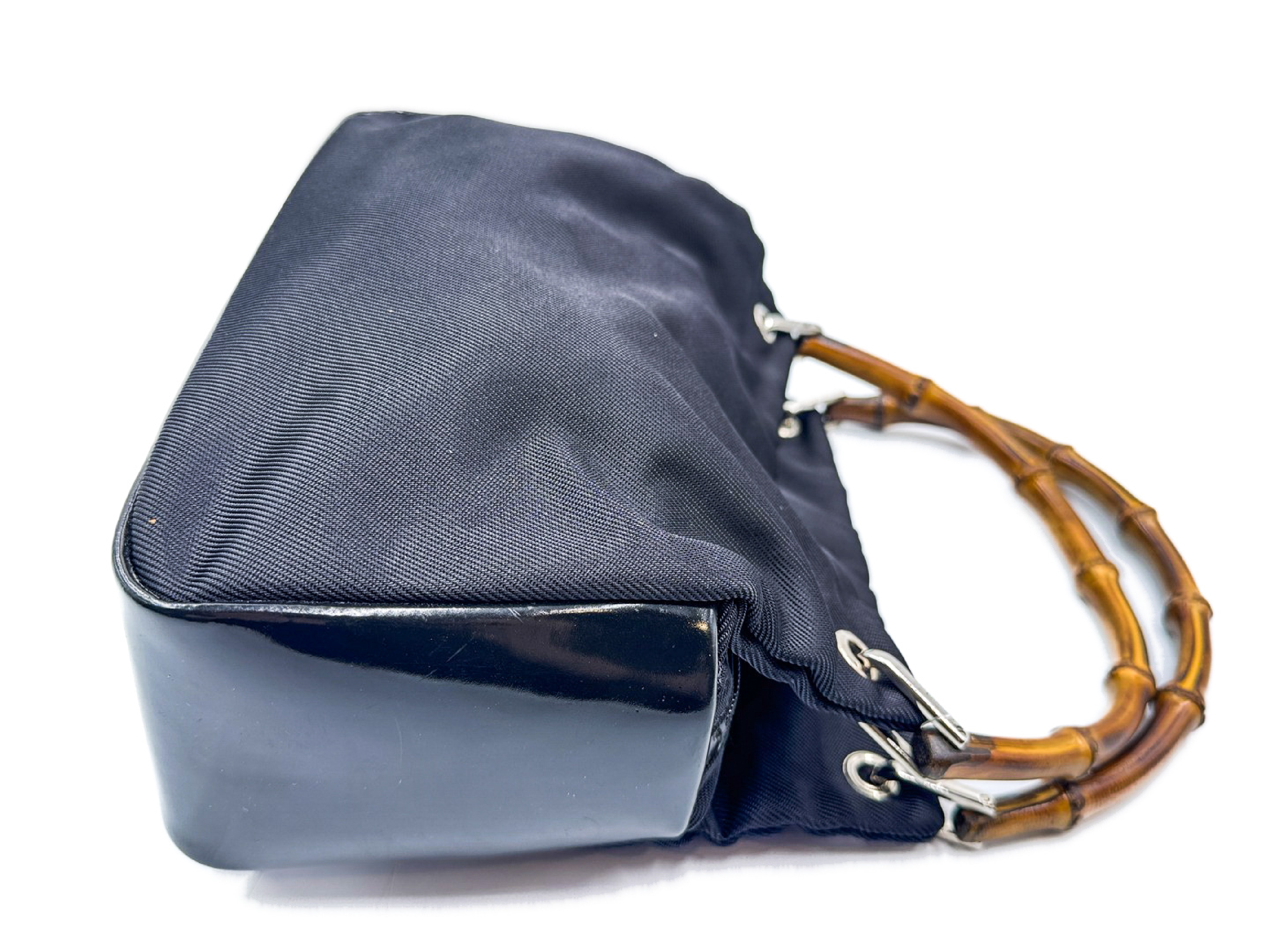 Bamboo Black Handbag with Silver Hardware 000.1014 — view 5