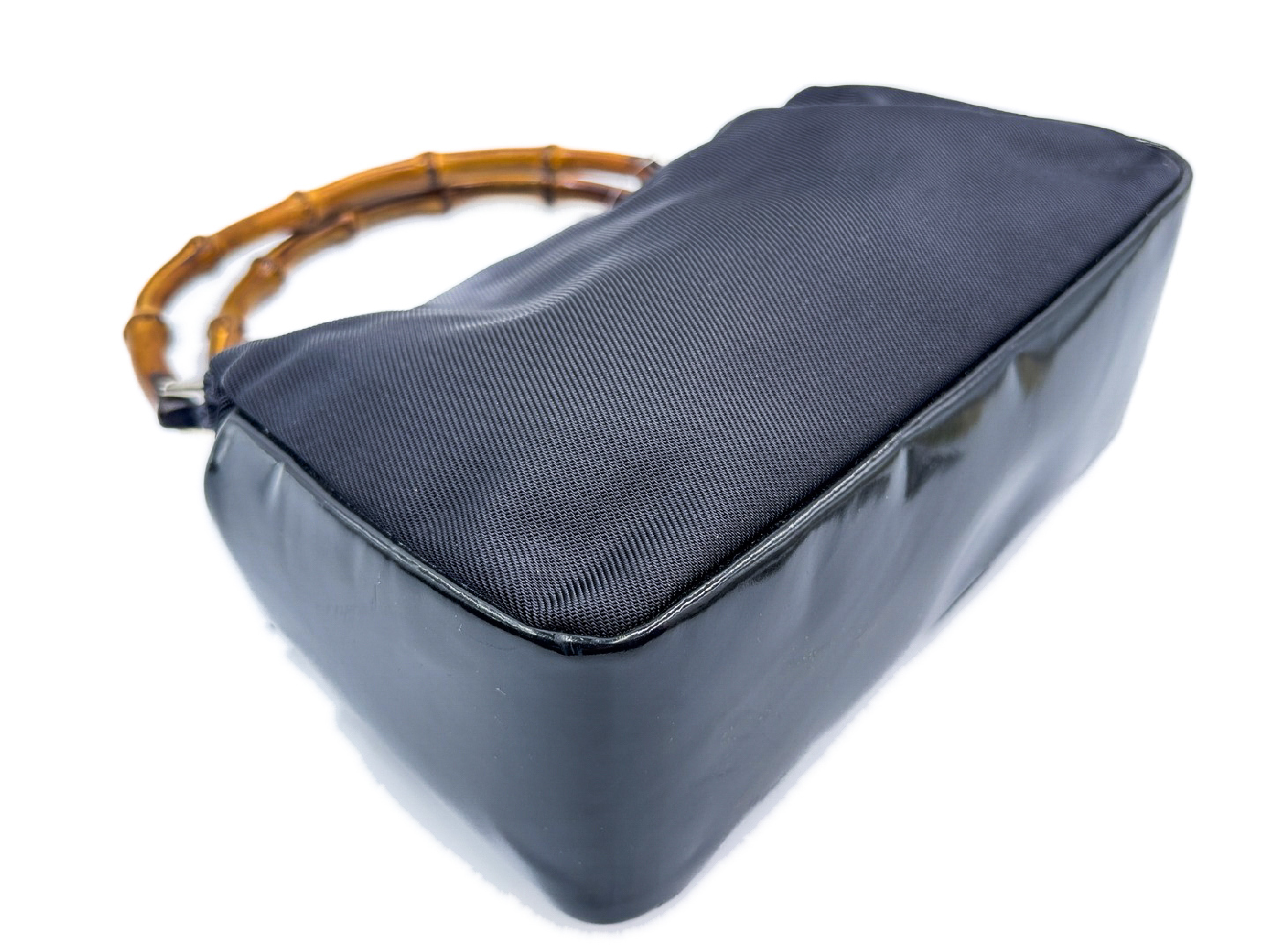 Bamboo Black Handbag with Silver Hardware 000.1014 — view 6