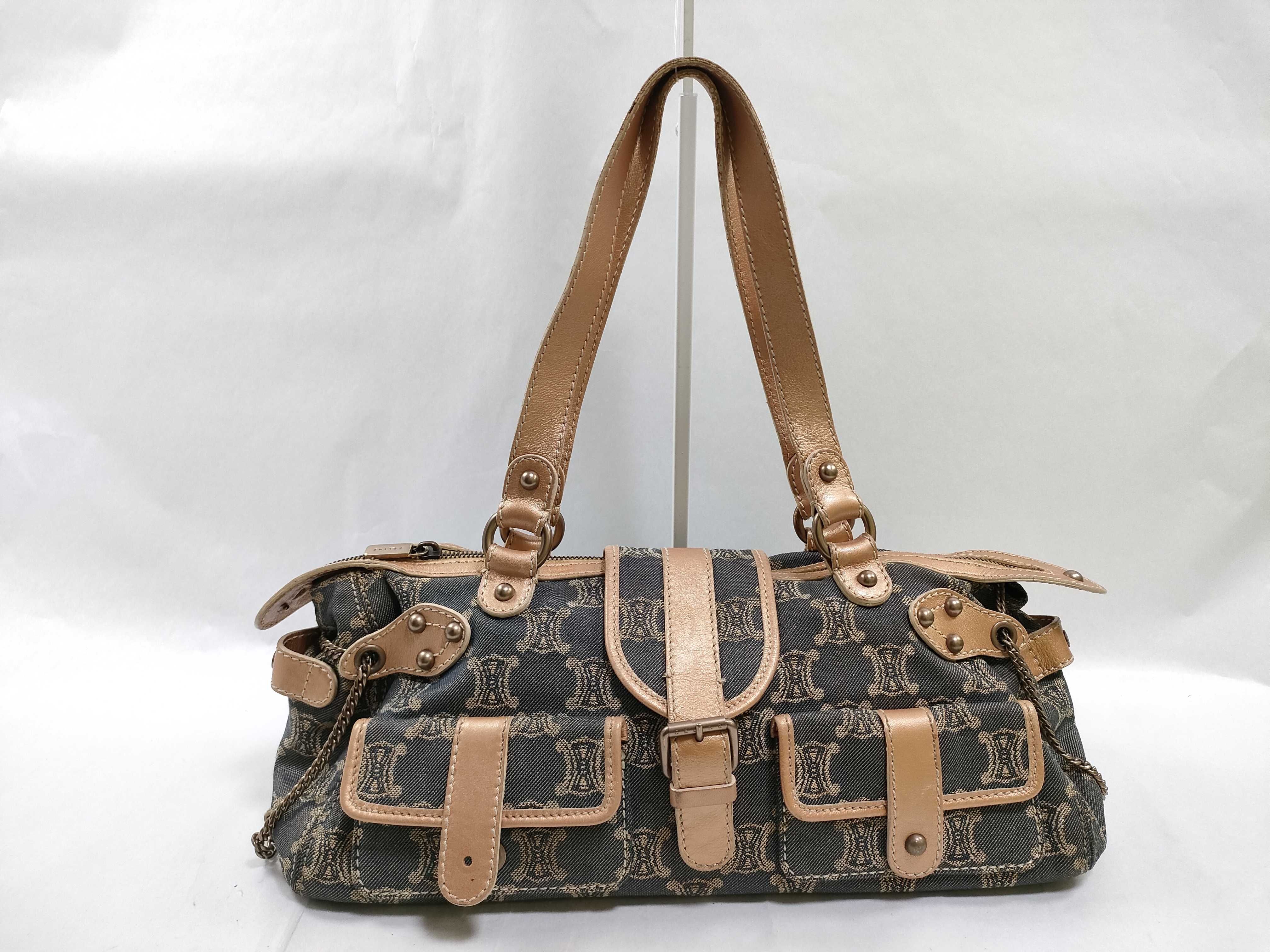 Denim Macadam Chain Tote Bag