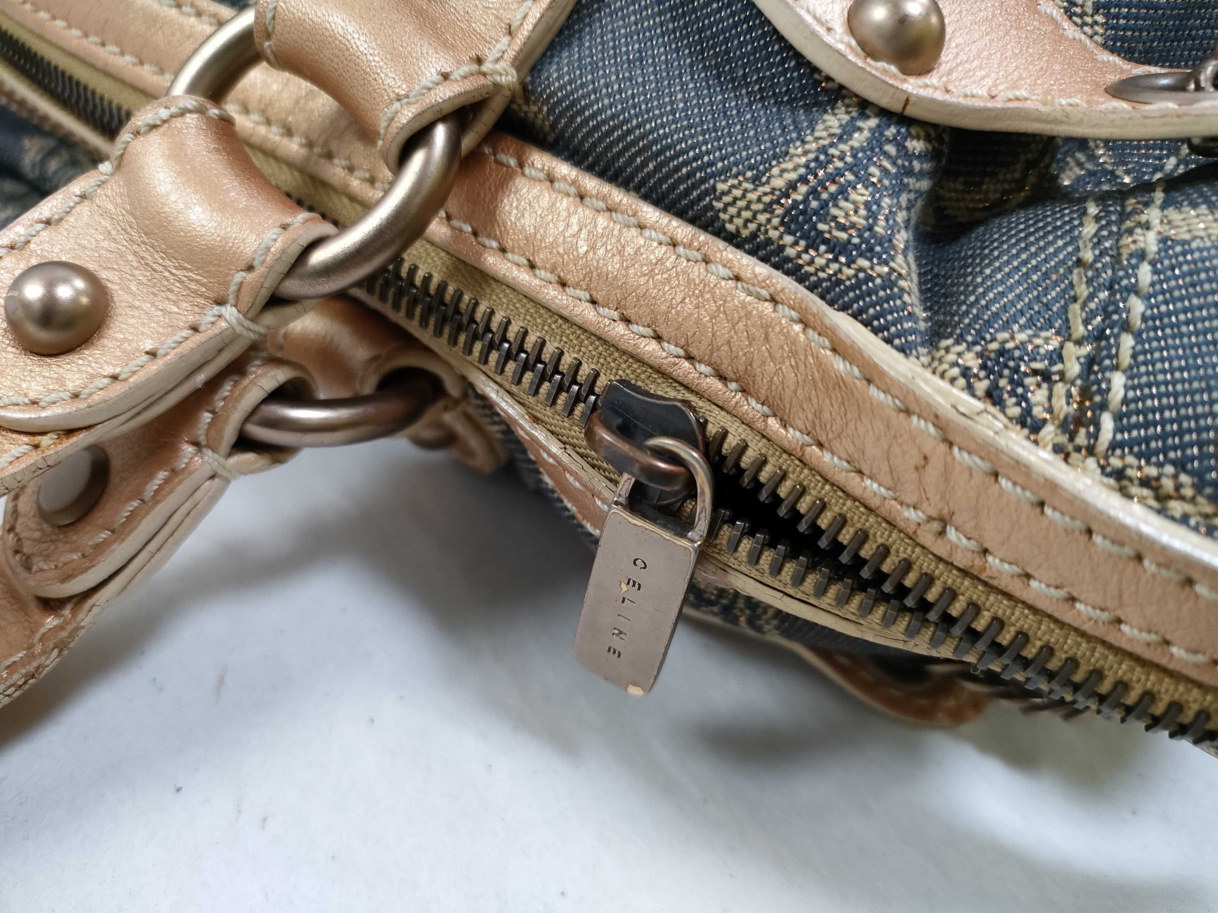 Denim Macadam Chain Tote Bag — view 6