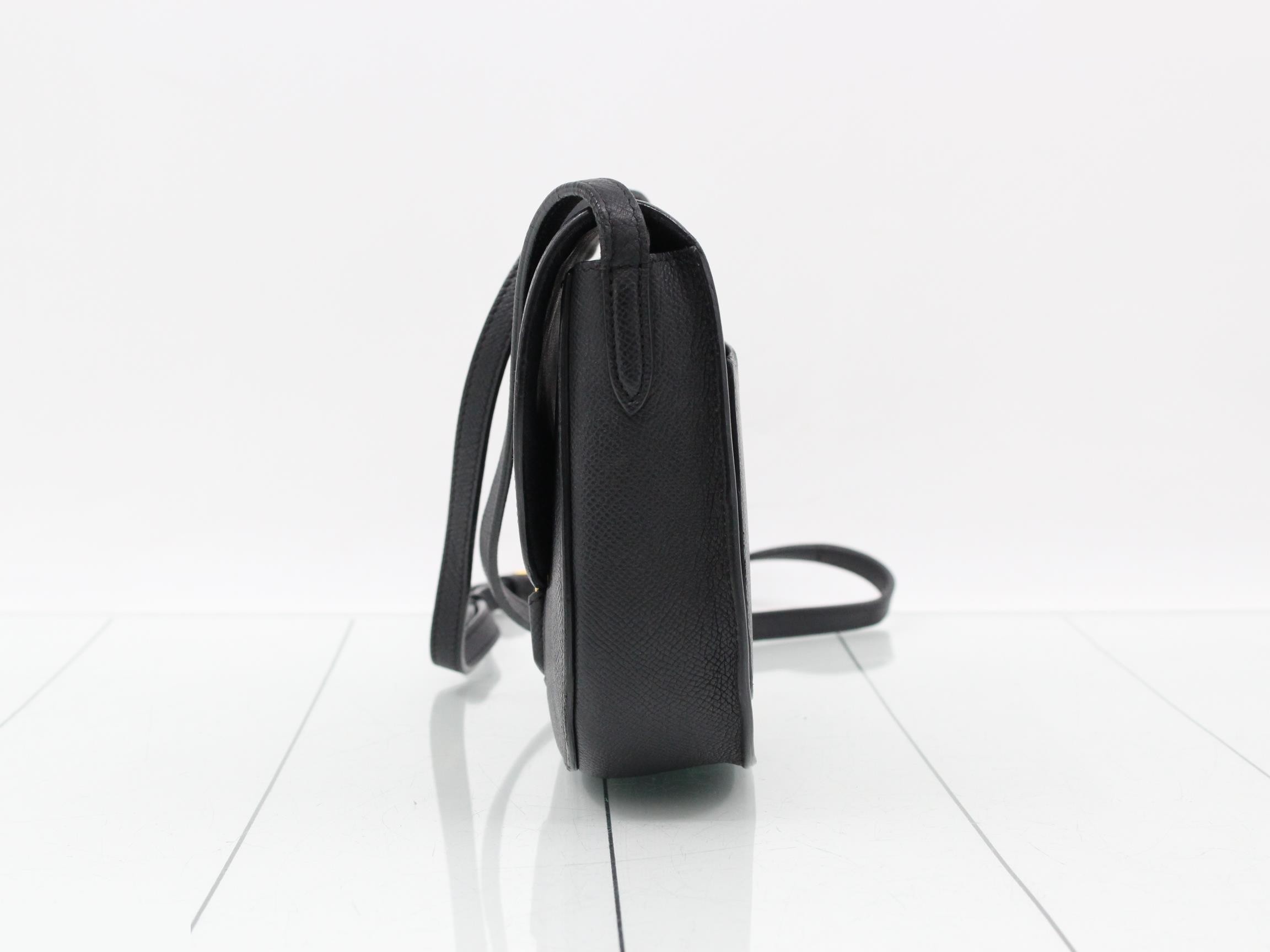 Trotter Small Leather Shoulder Bag, Black — view 3