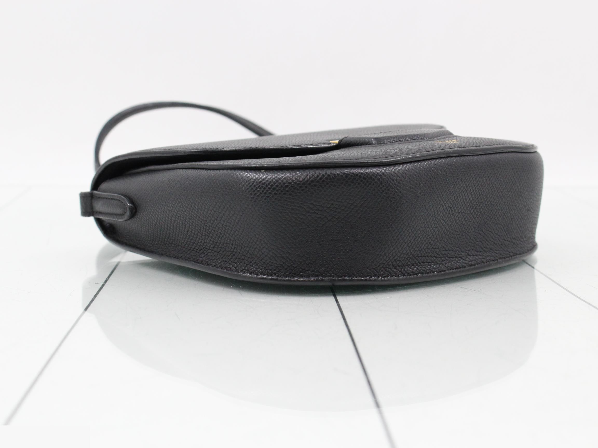 Trotter Small Leather Shoulder Bag, Black — view 5