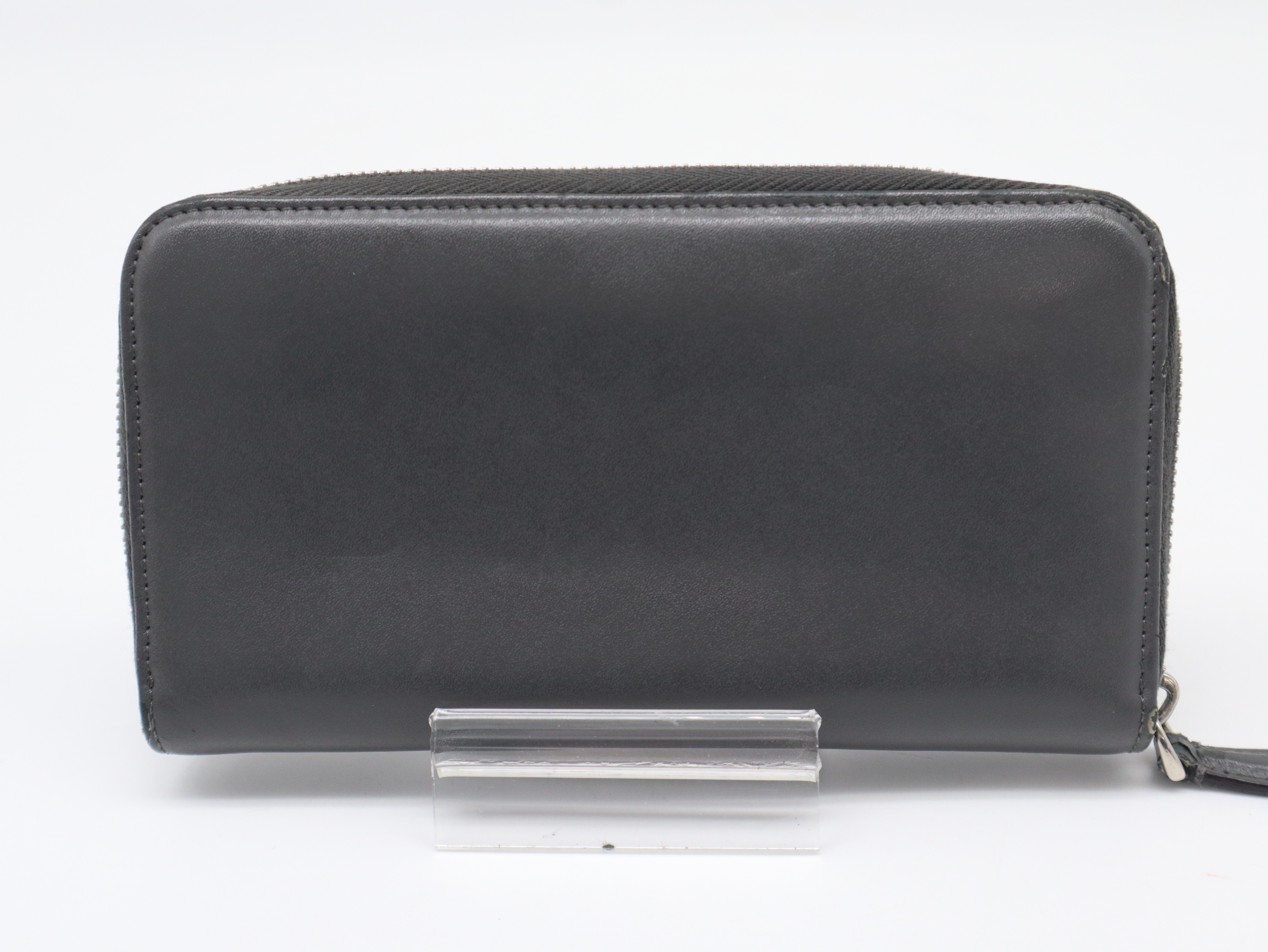 8M0299 Leather Rainbow Multi Stud Long Wallet, Gray — view 2