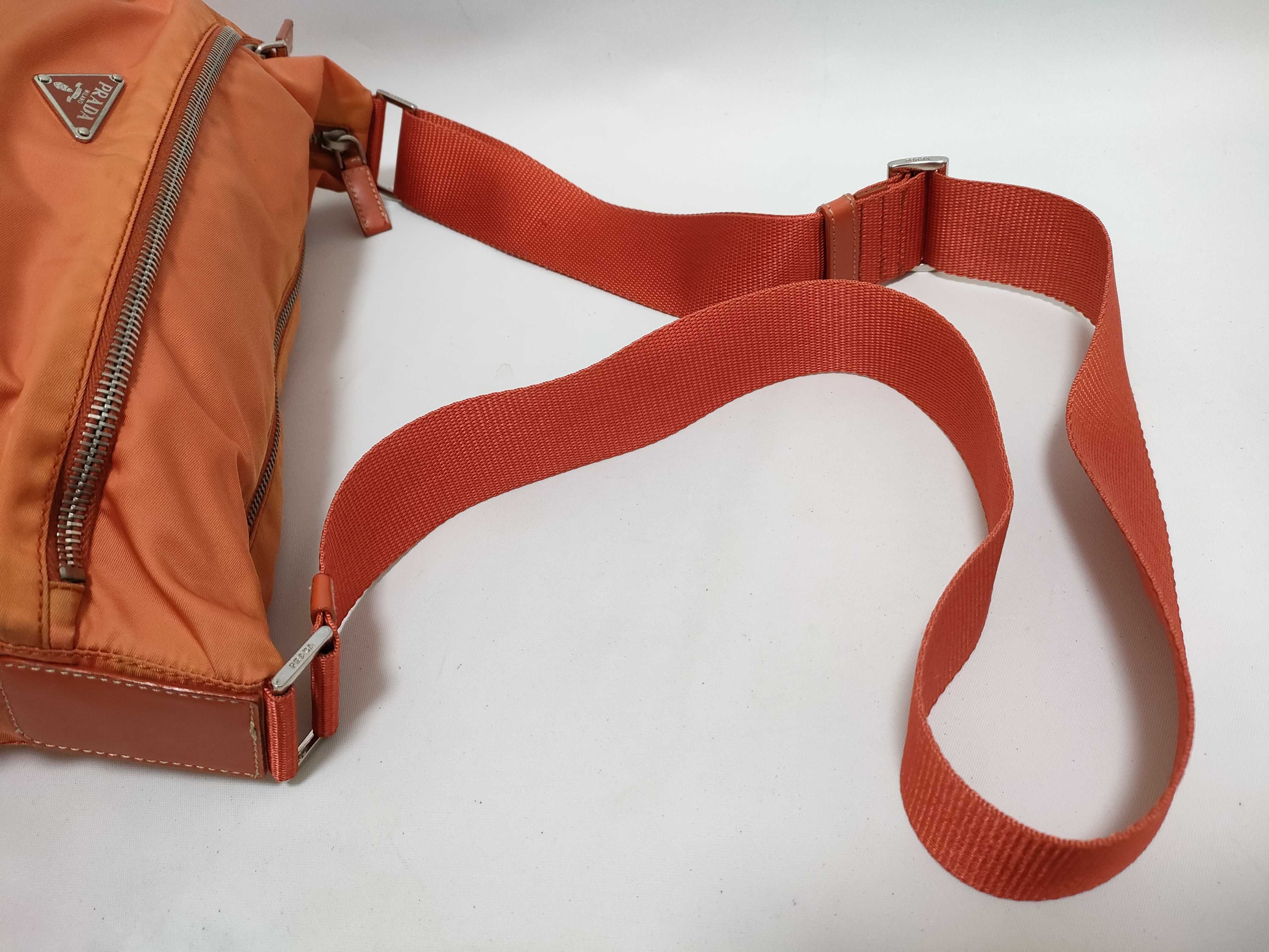 Nylon Shoulder Bag, Orange — view 3