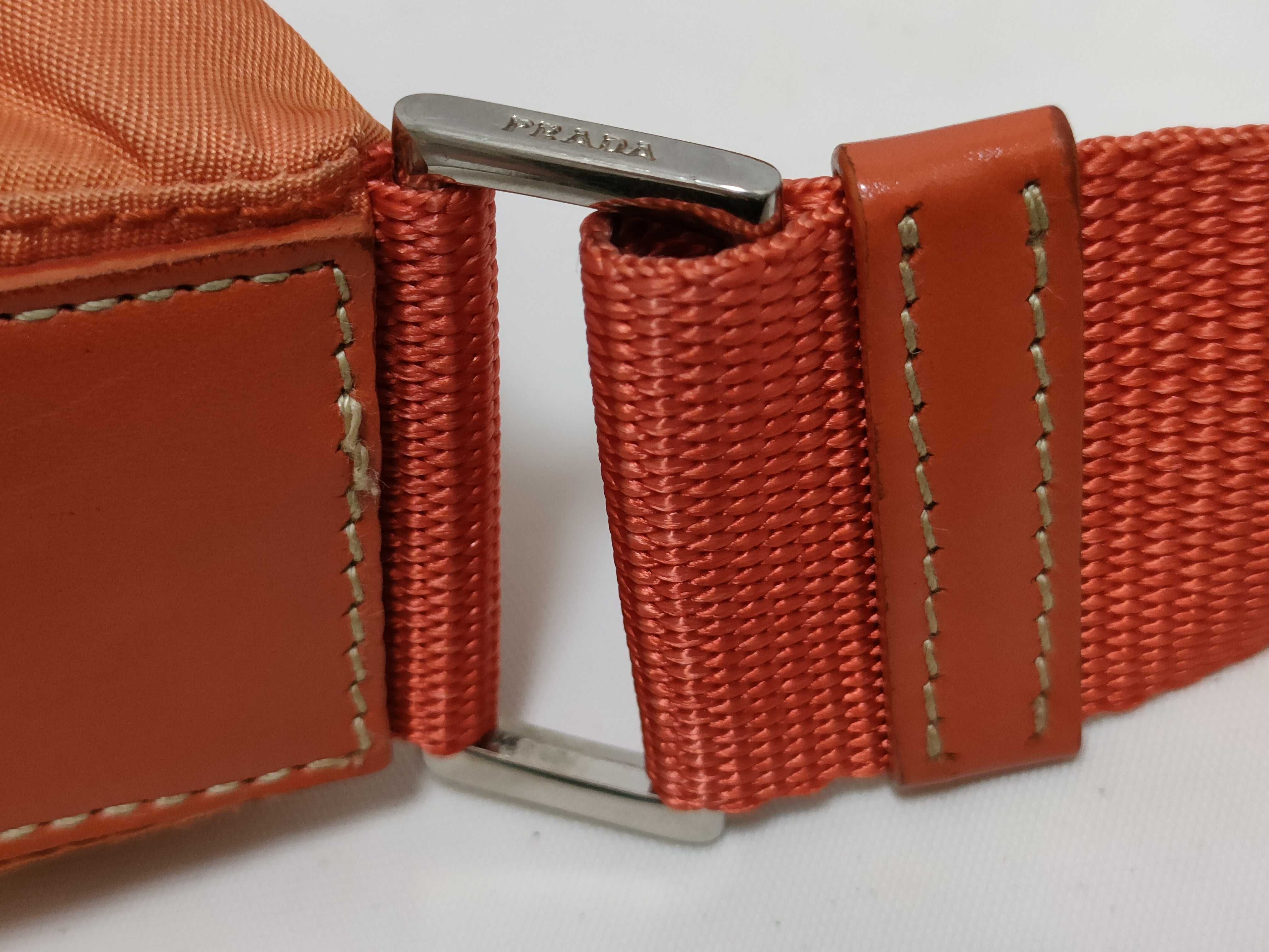 Nylon Shoulder Bag, Orange — view 5