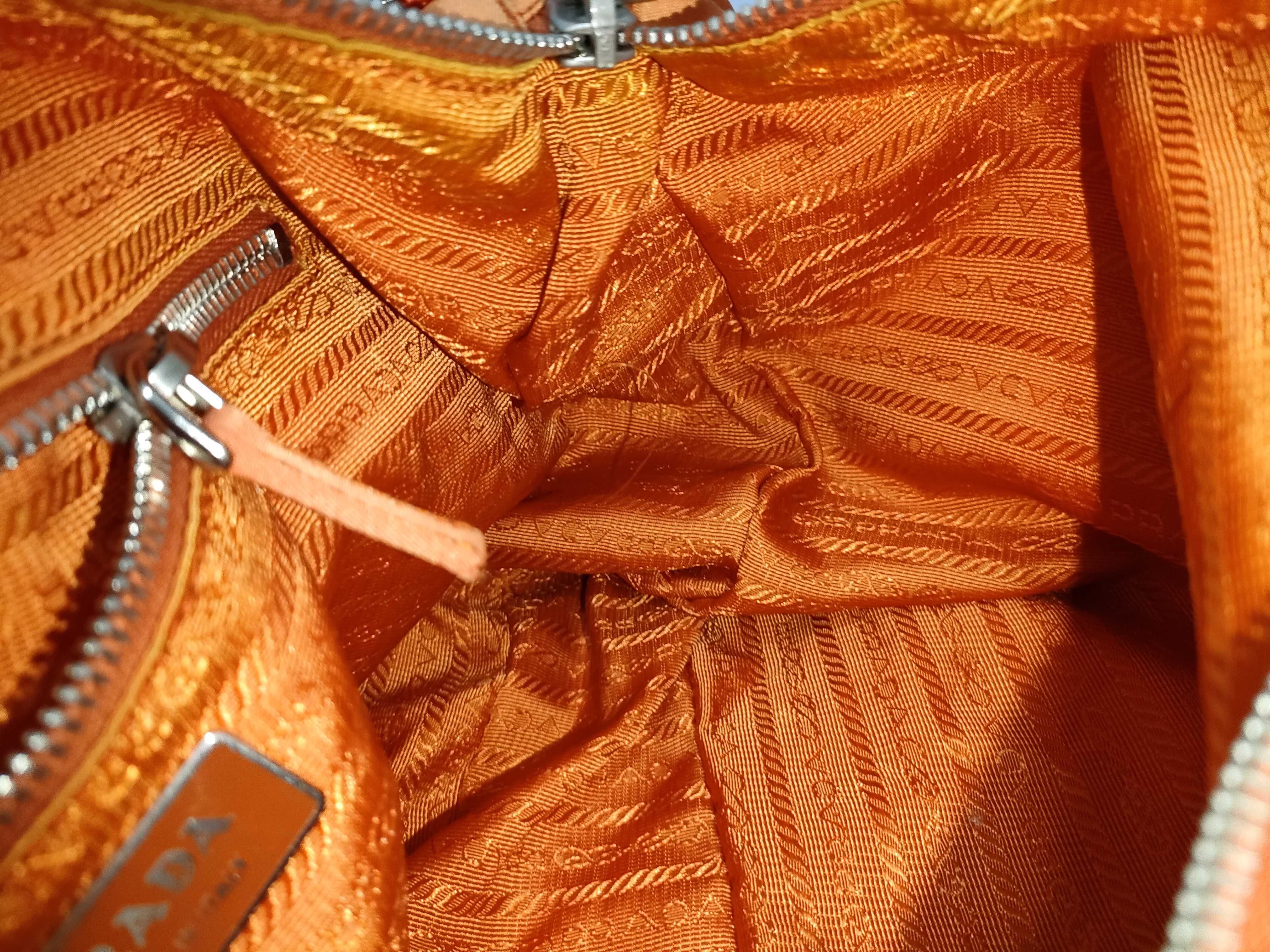Nylon Shoulder Bag, Orange — view 9