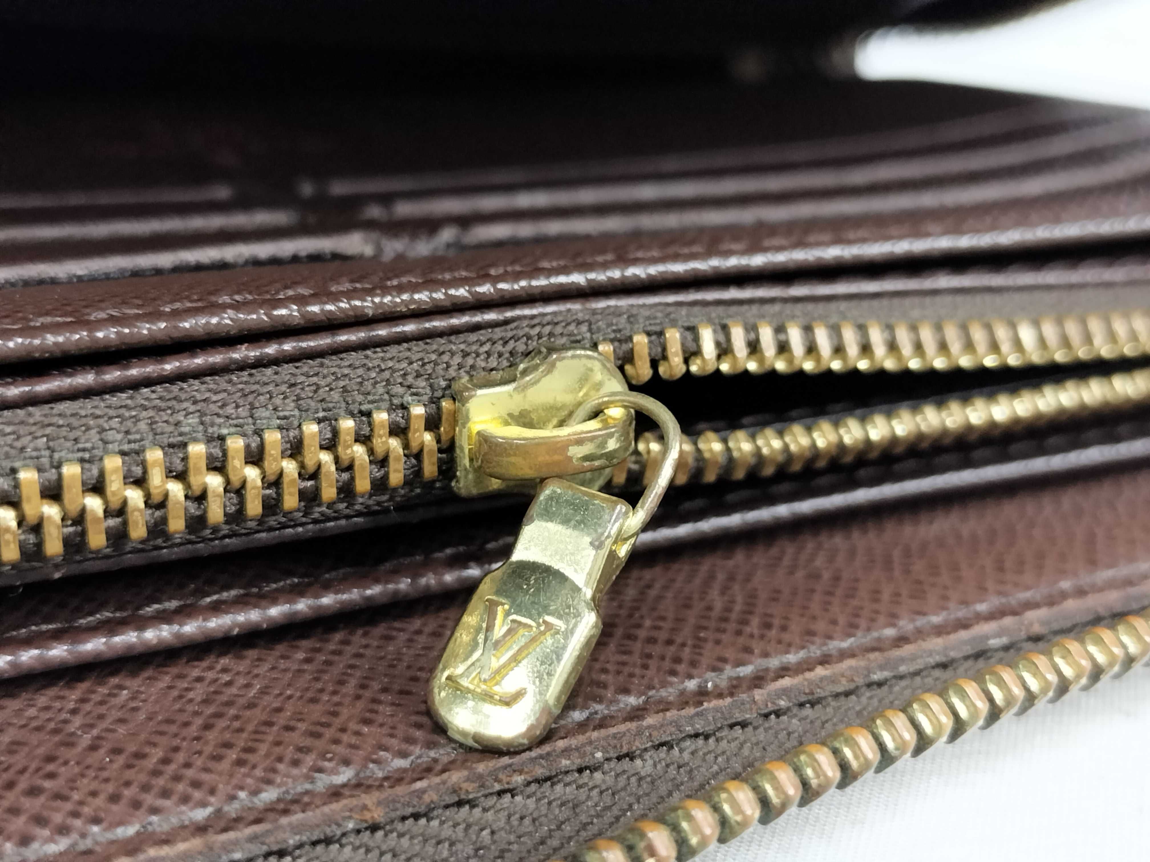 Damier Ebene Zippy Wallet Long Wallet Brown — view 9