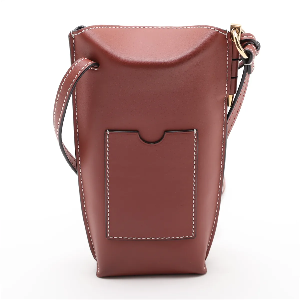 Gate Pocket Leather Shoulder Bag, Brown — view 2