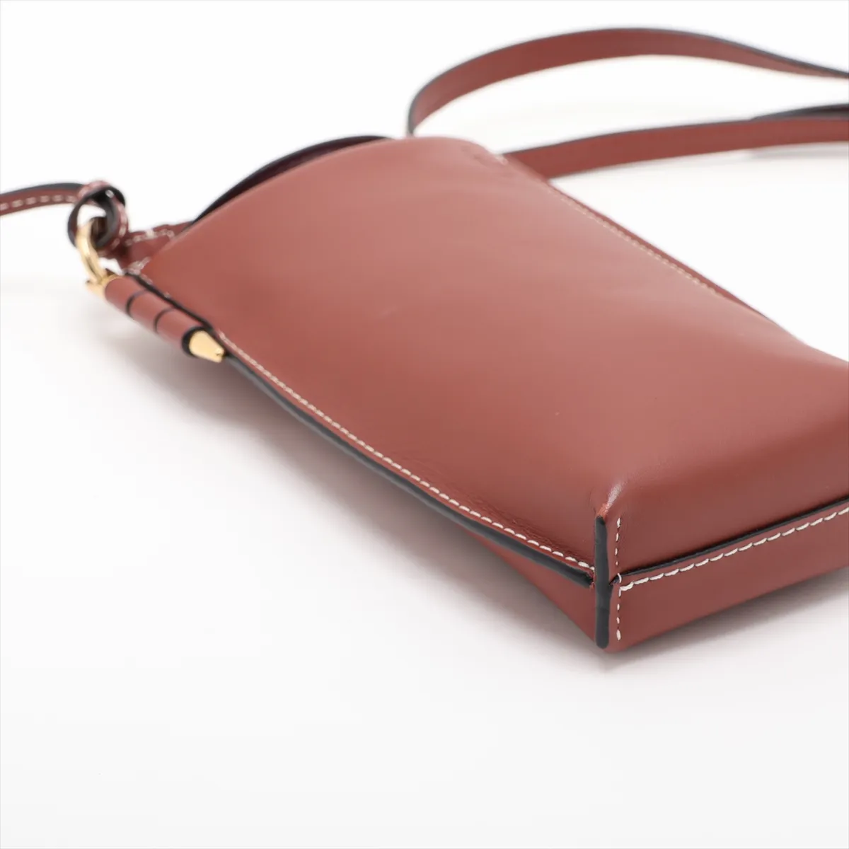 Gate Pocket Leather Shoulder Bag, Brown — view 4