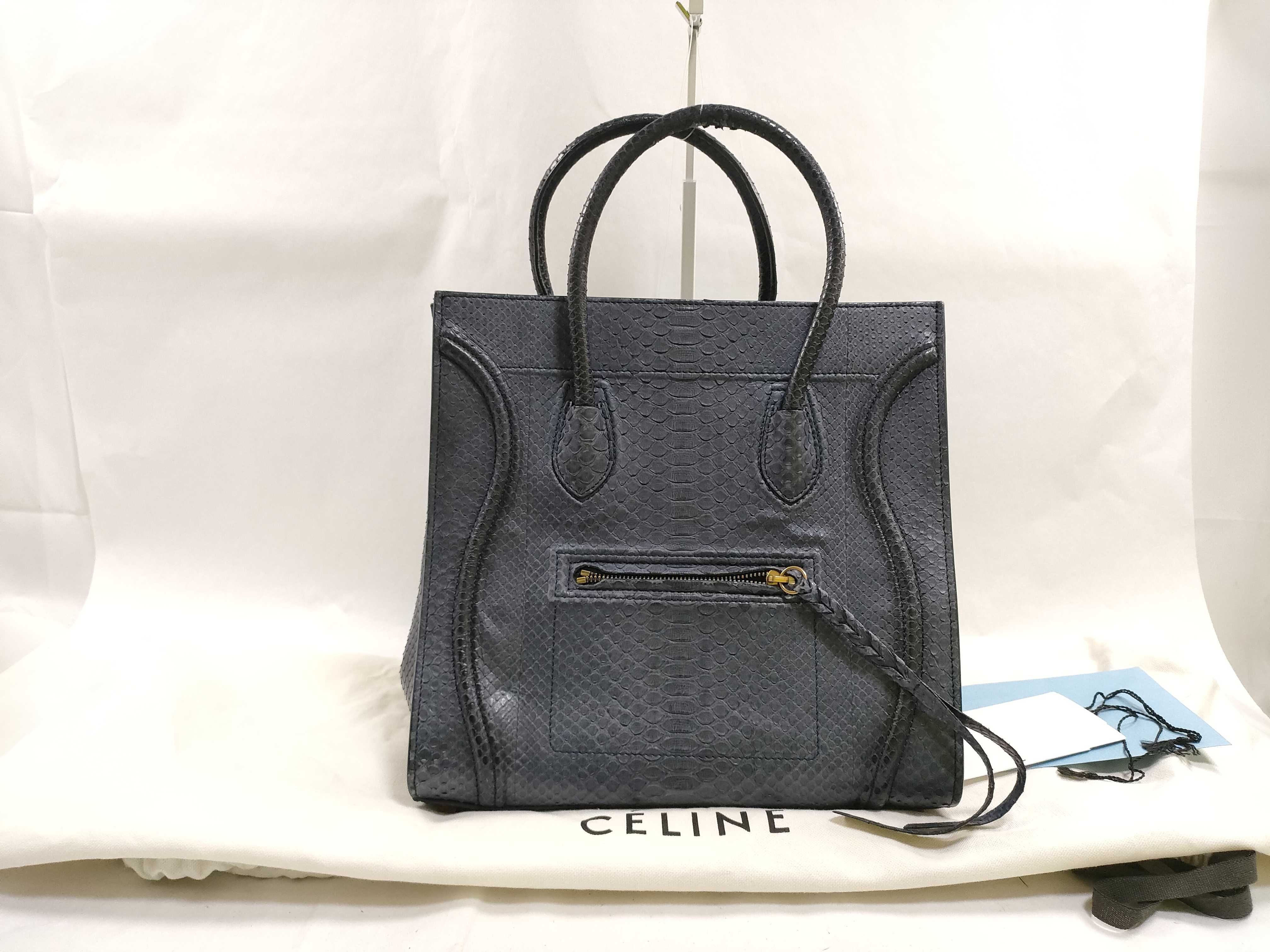Luggage Nano Shopper Python 2-Way Handbag, Gray