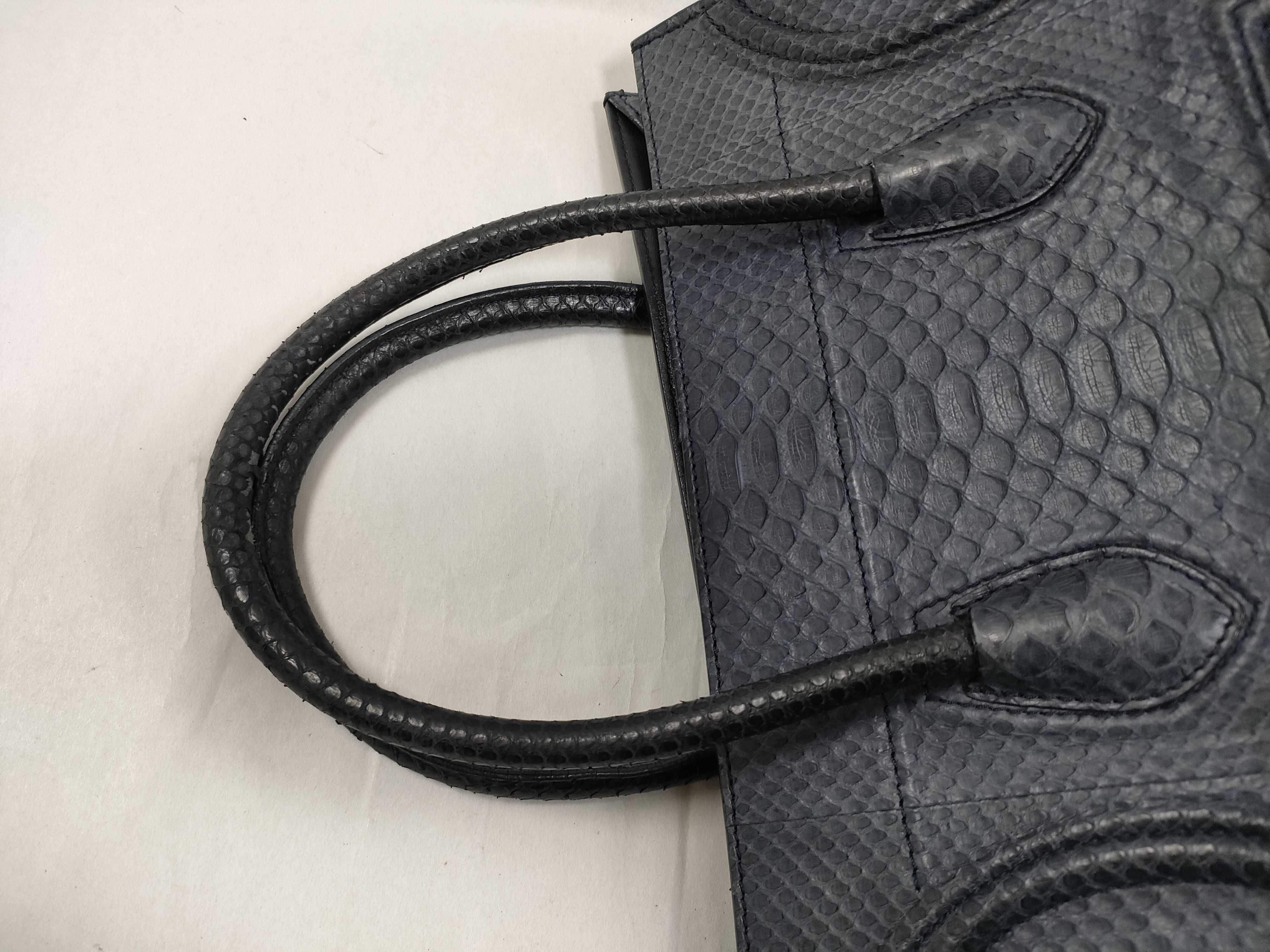 Luggage Nano Shopper Python 2-Way Handbag, Gray — view 3