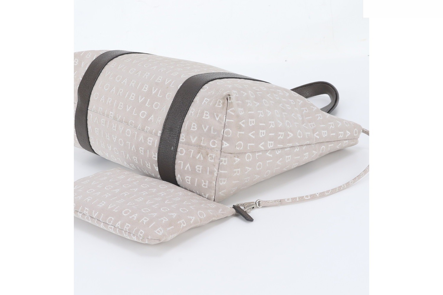 Logo Mania Leather Tote Bag with Pouch — view 4