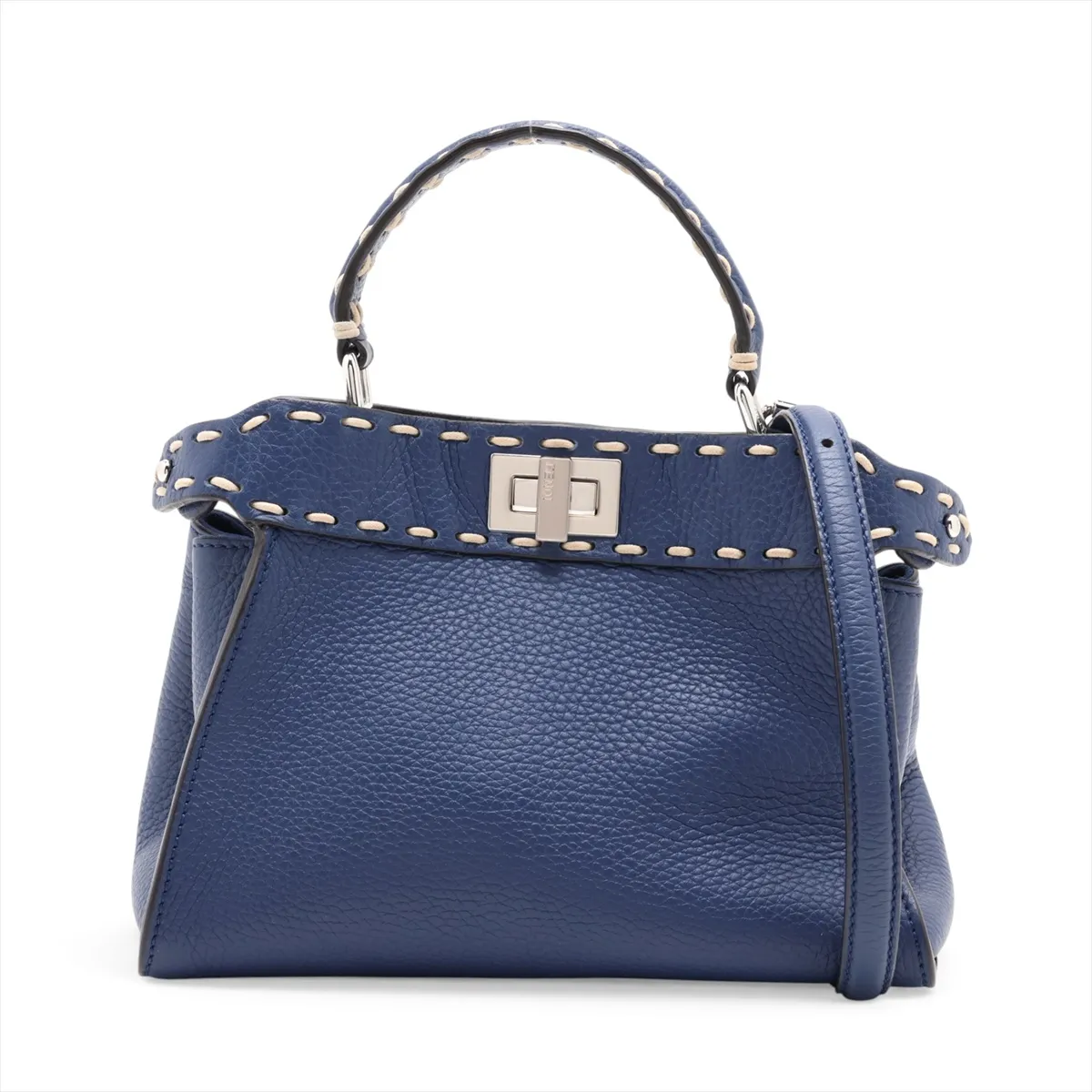 Selleria Mini Peekaboo Leather 2-Way Handbag, Blue 8BN244