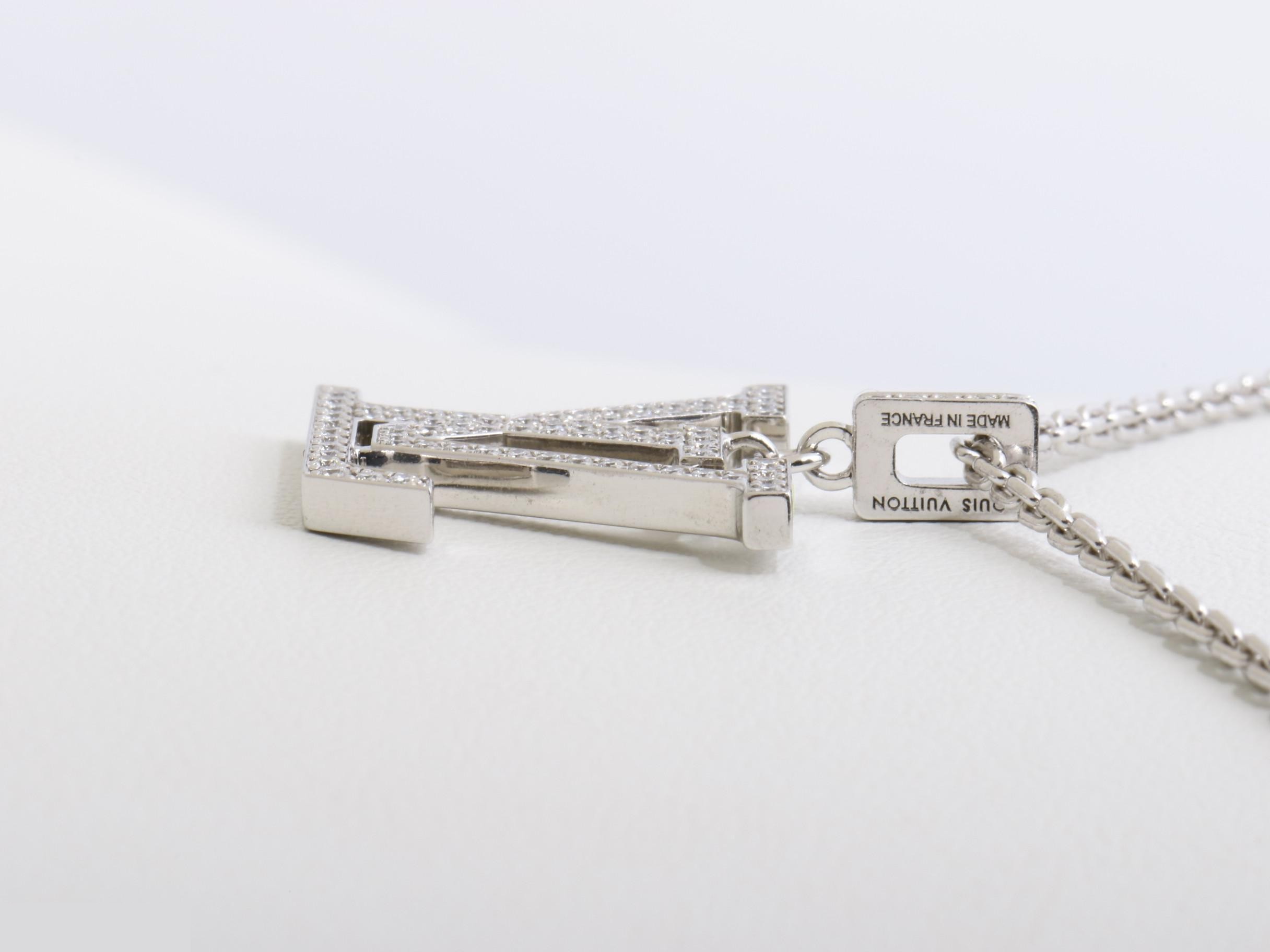 750WG Pendant GM, LV full diamond, 10.7g, chain approx. 55cm — view 4