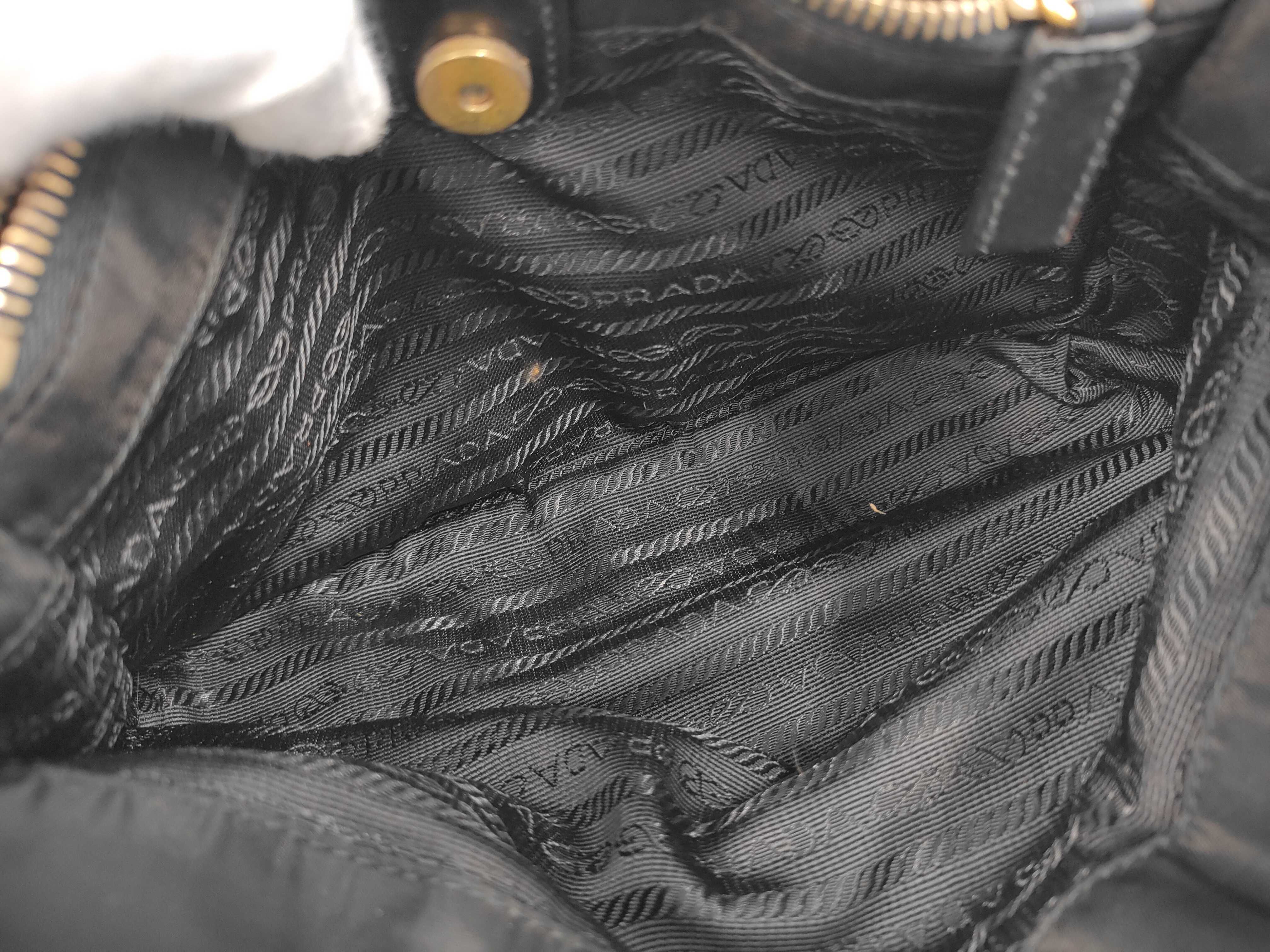 Nylon Handbag with Gold Hardware, Shoulder Bag — view 11