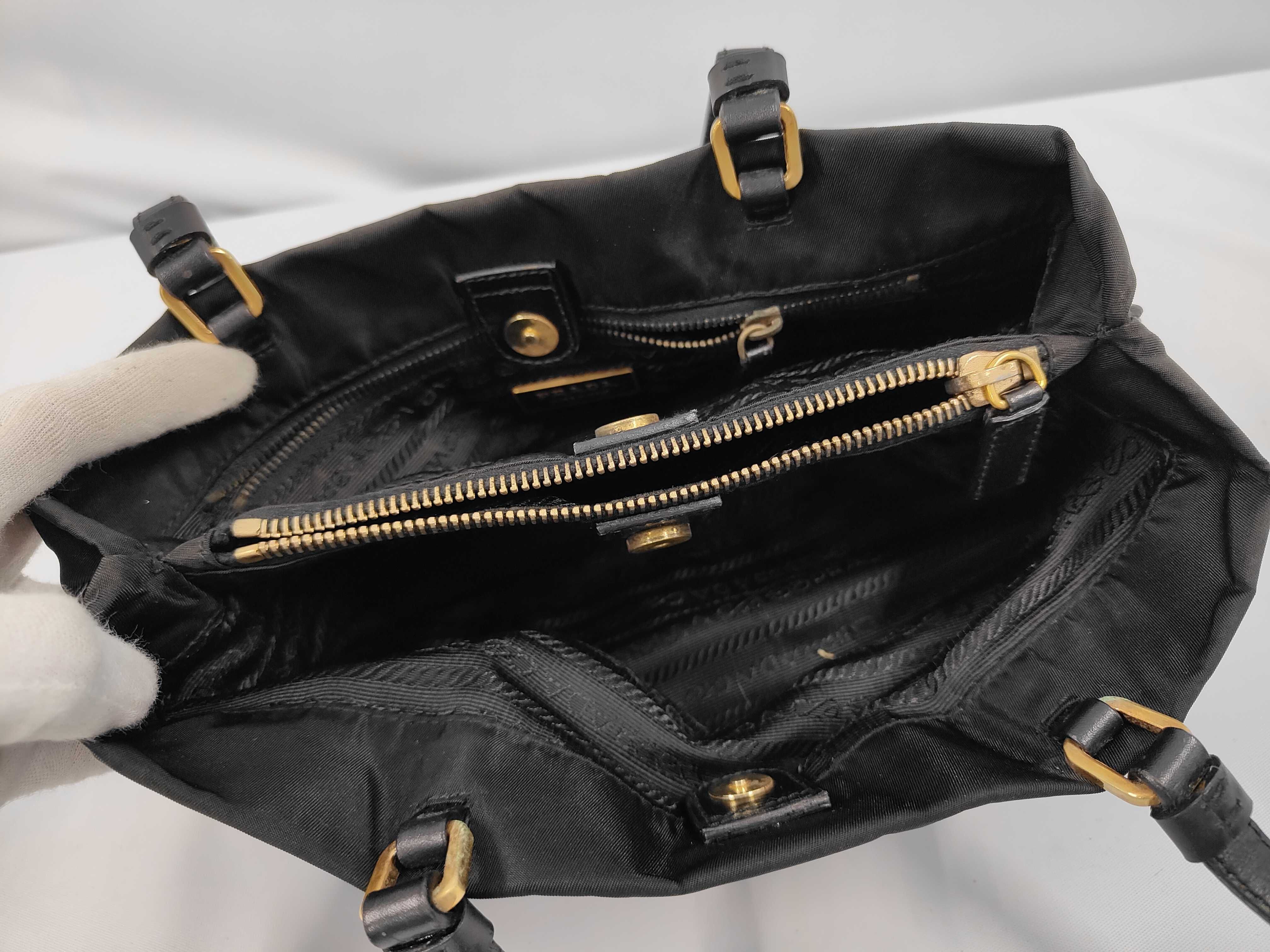 Nylon Handbag with Gold Hardware, Shoulder Bag — view 7