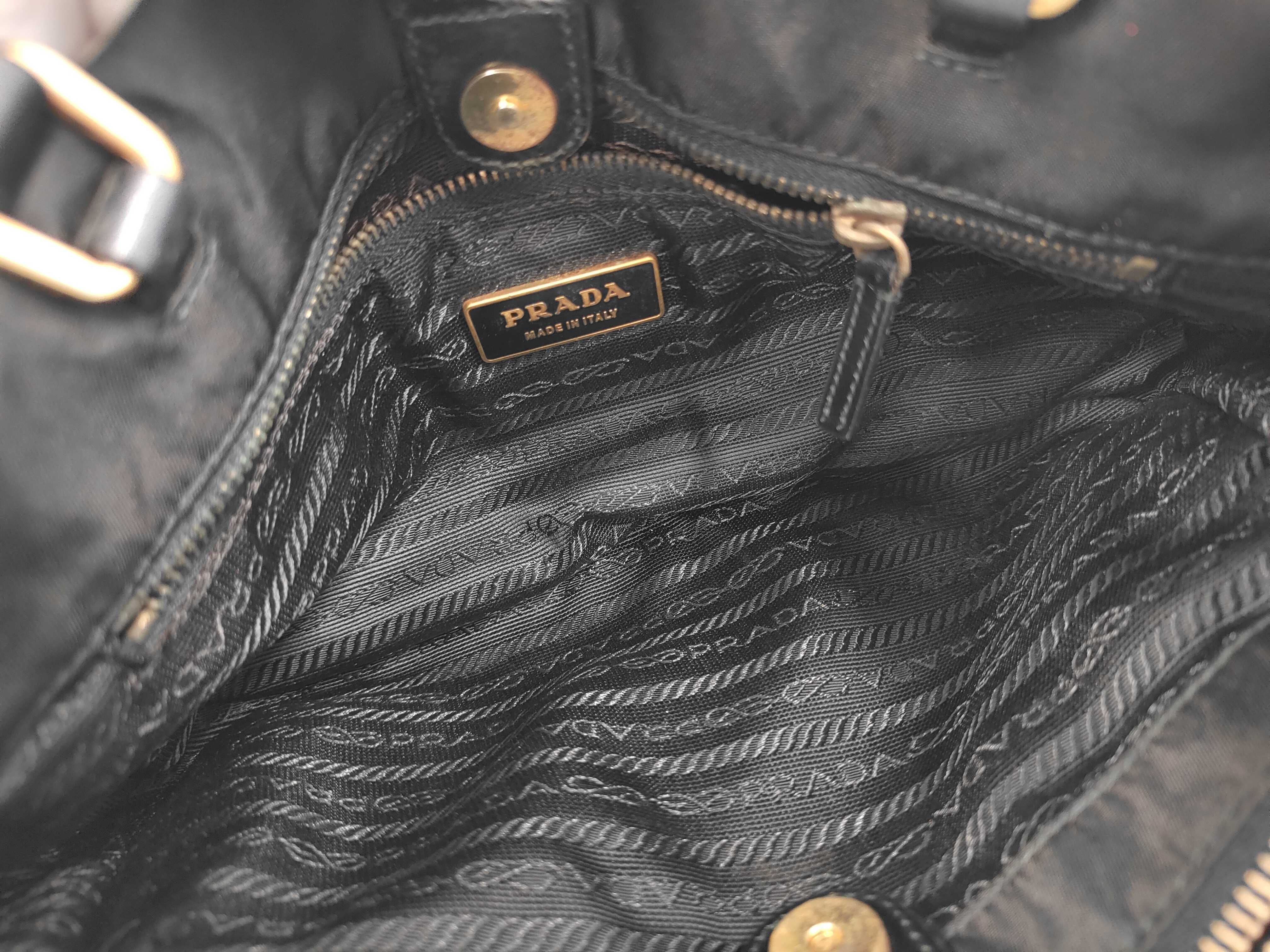 Nylon Handbag with Gold Hardware, Shoulder Bag — view 8