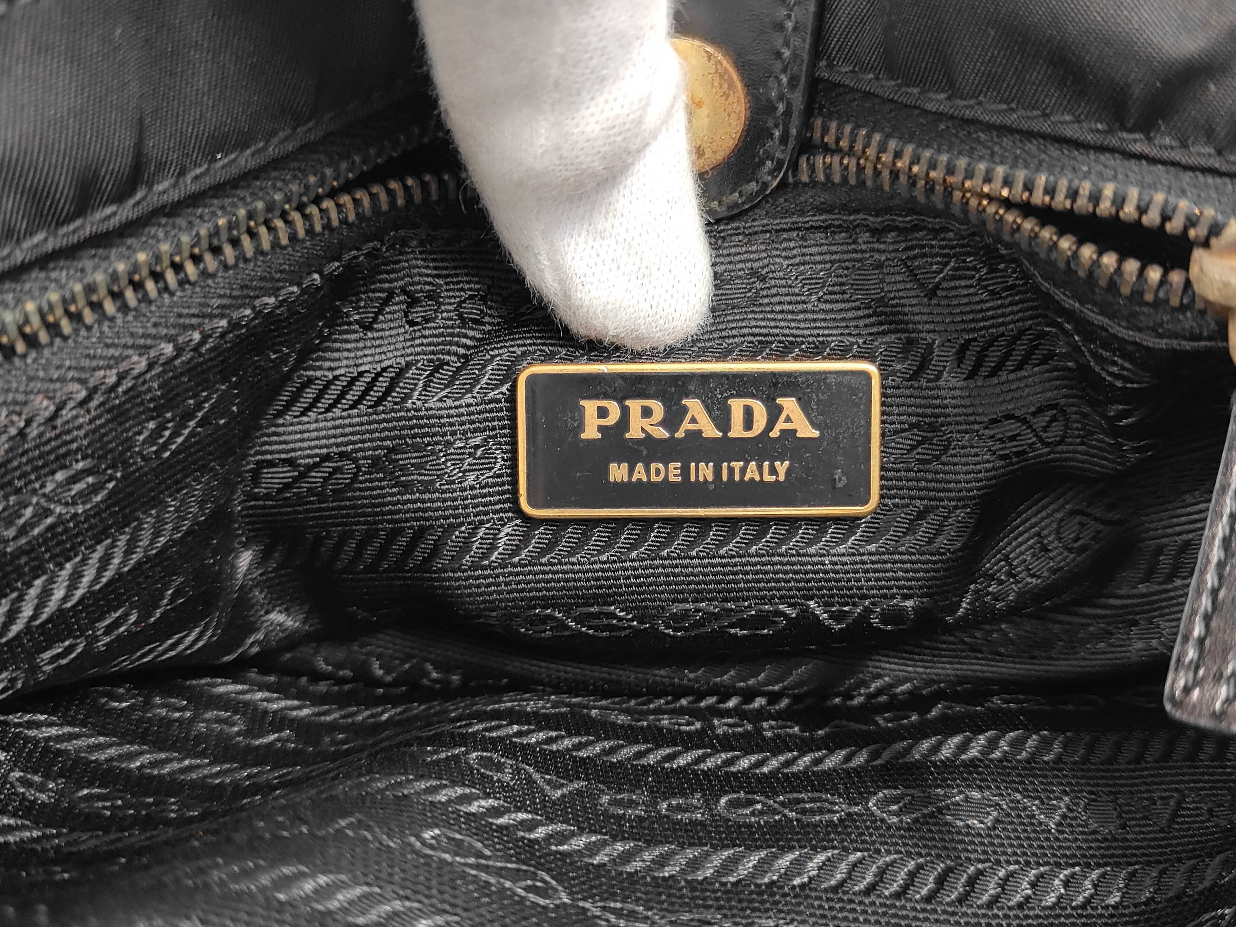 Nylon Handbag with Gold Hardware, Shoulder Bag — view 9