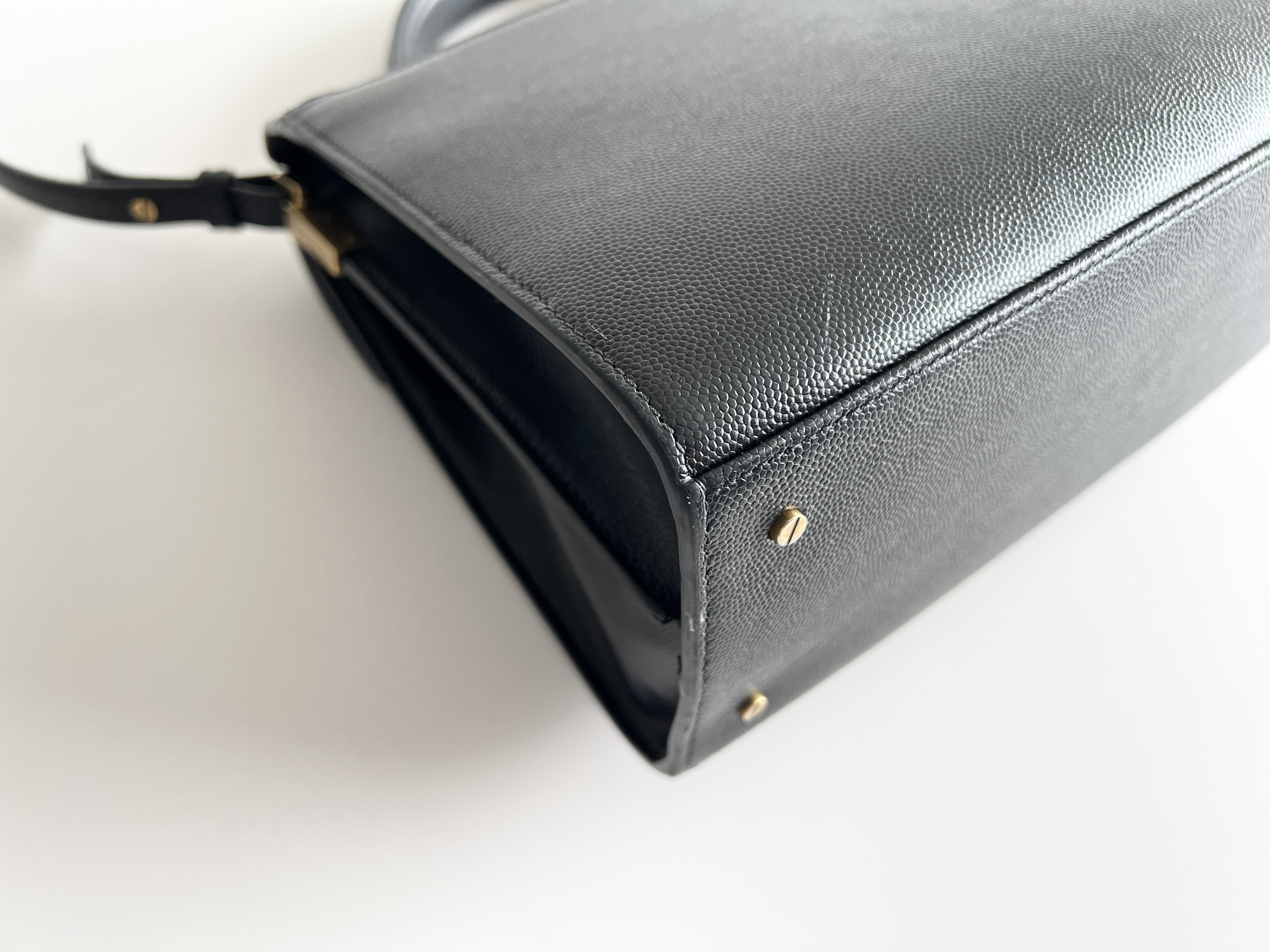 Cassandra Logo Top Handle Leather 2-Way Handbag — view 14