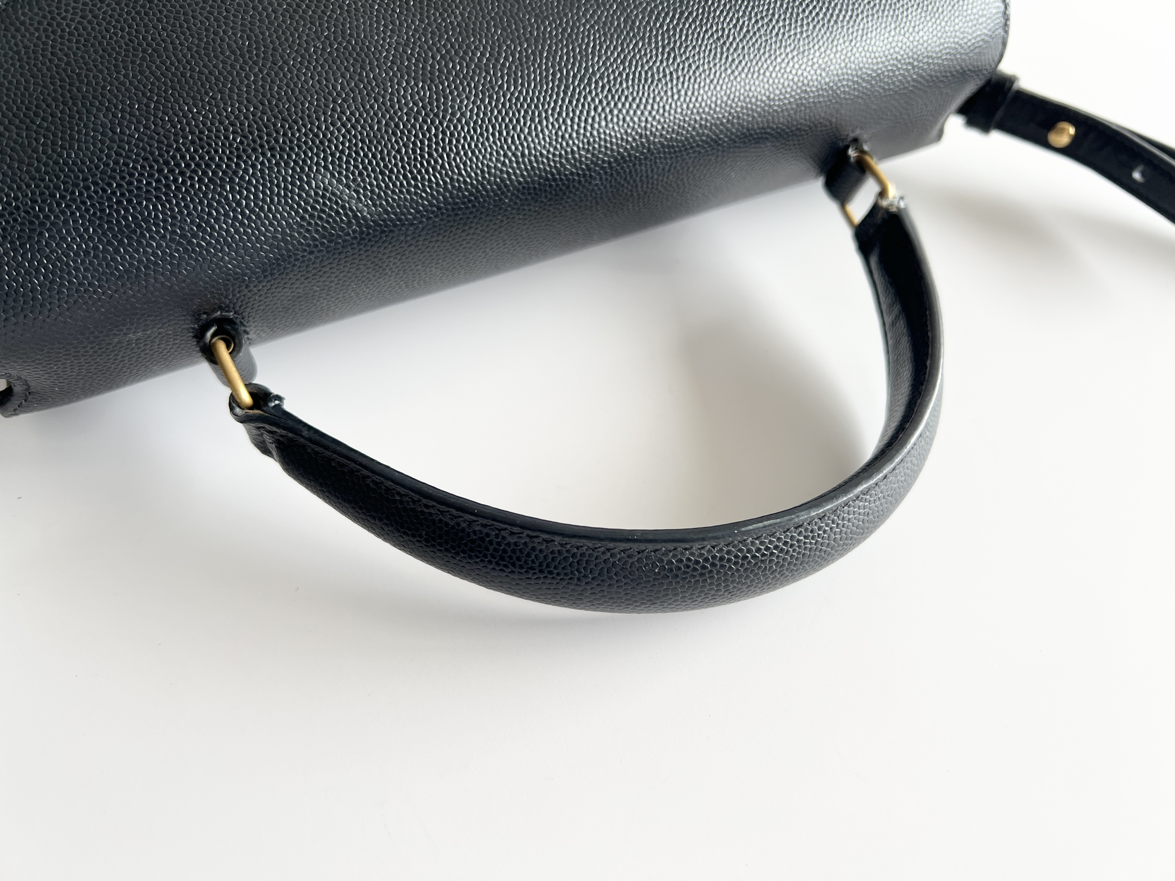 Cassandra Logo Top Handle Leather 2-Way Handbag — view 4