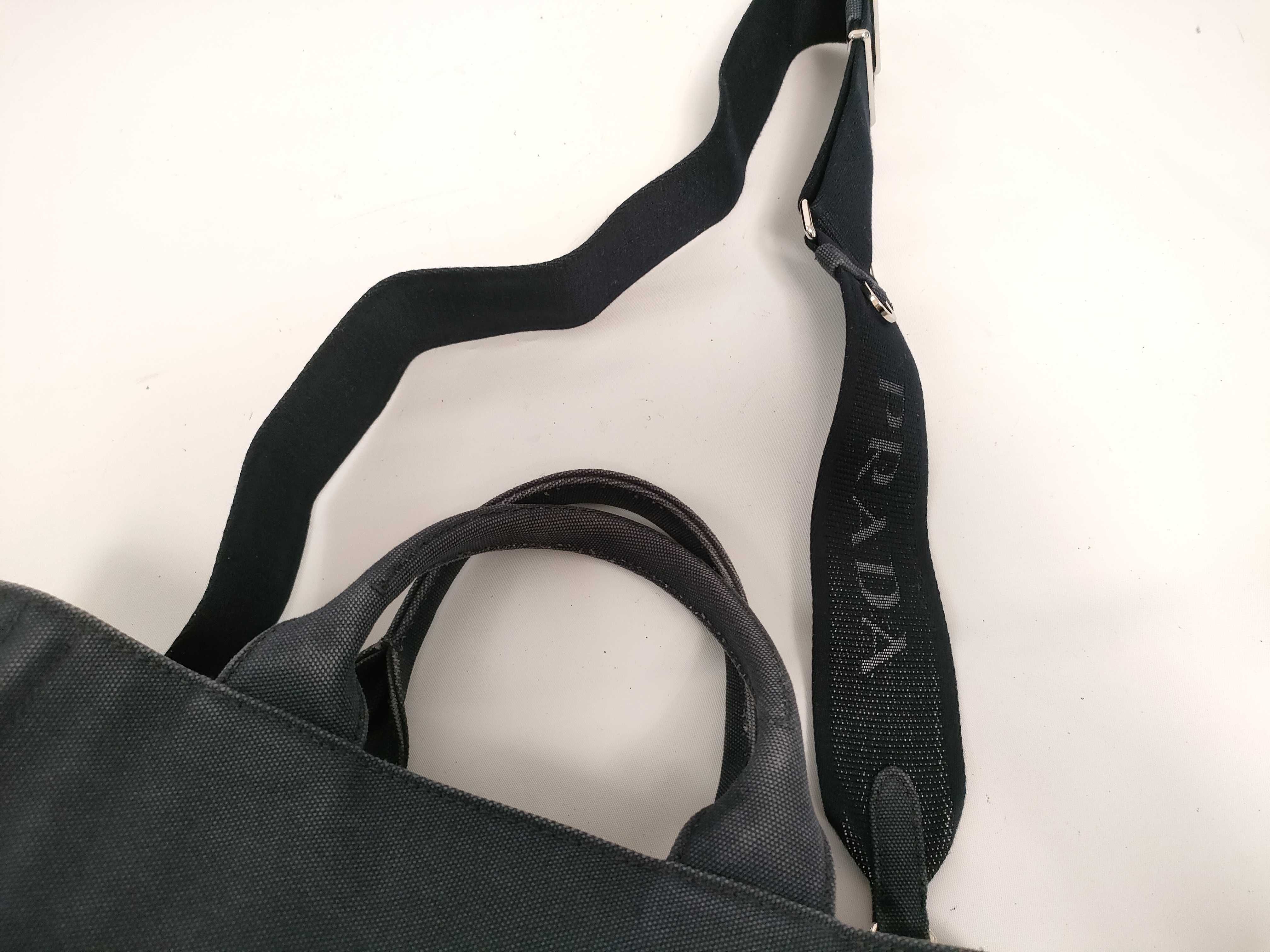 Canapa Canvas x Leather 2-Way Handbag, Navy, 1BG439 (Handbag) — view 5