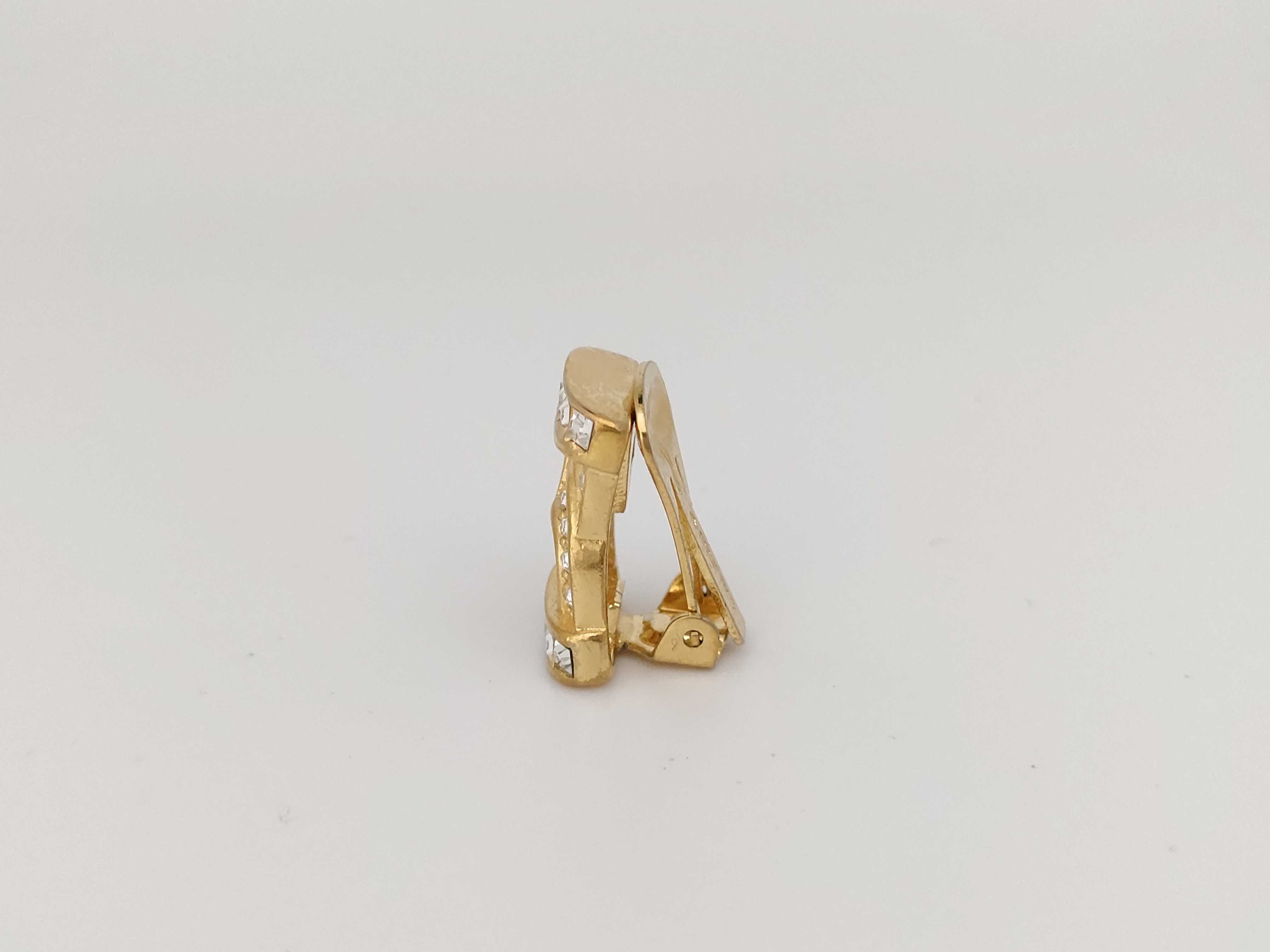 Rhinestone Gold Earrings — view 3