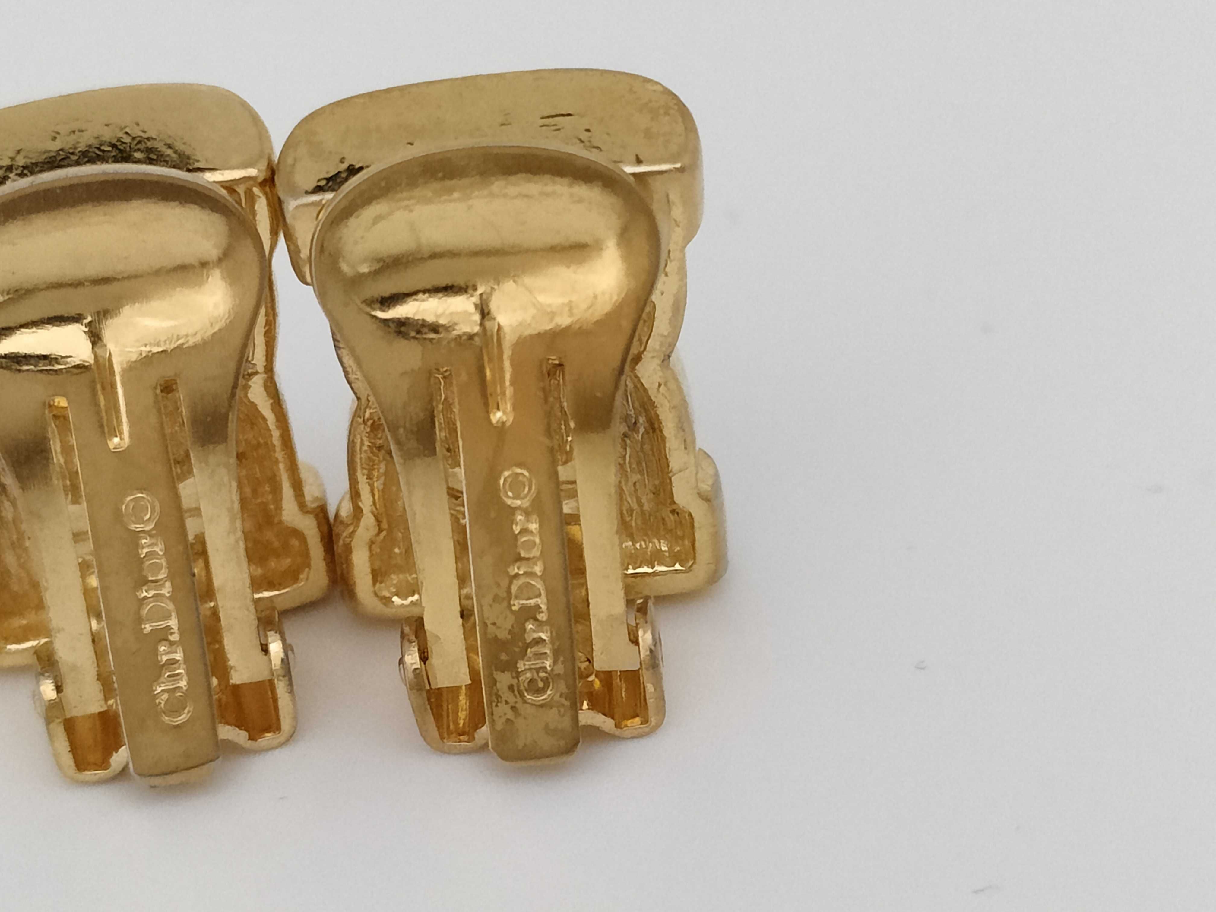 Rhinestone Gold Earrings — view 4