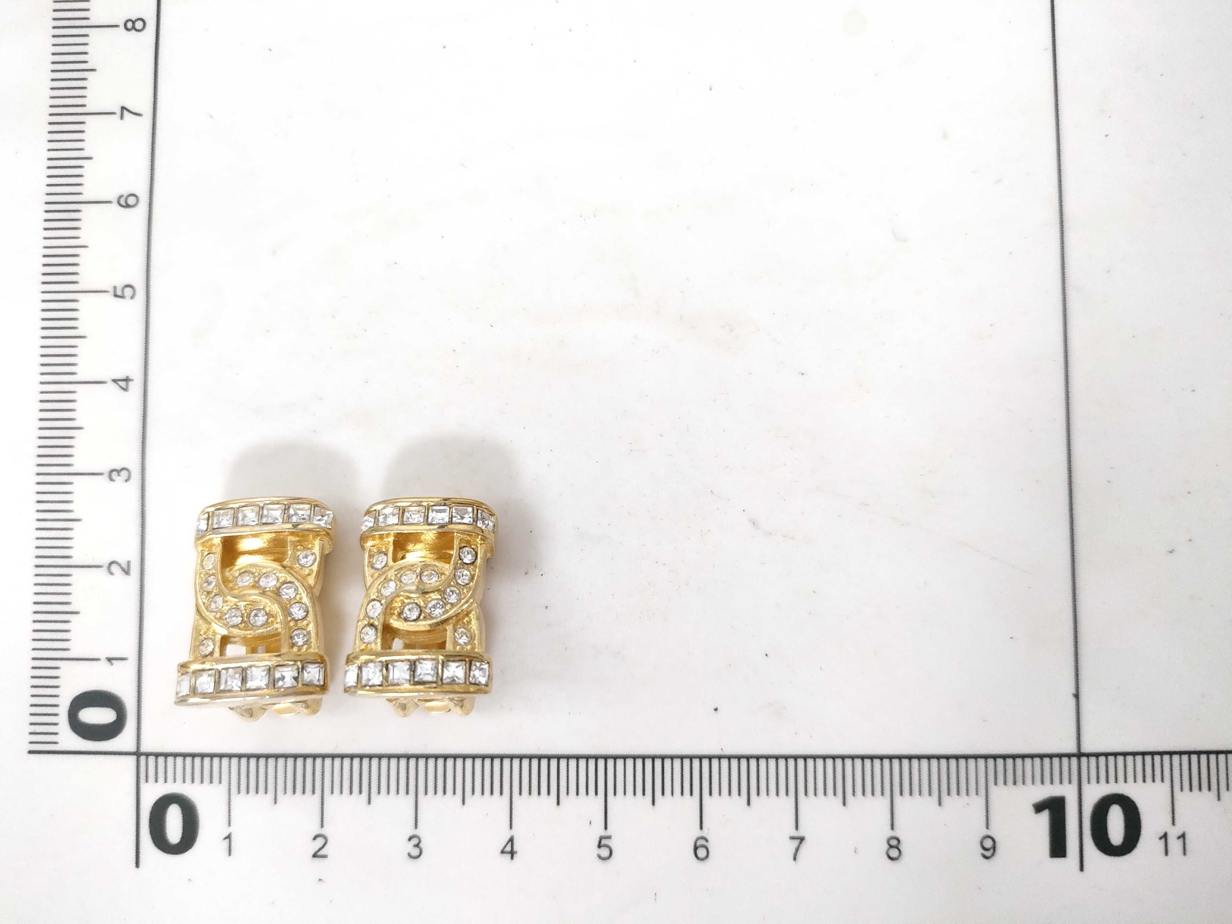Rhinestone Gold Earrings — view 6