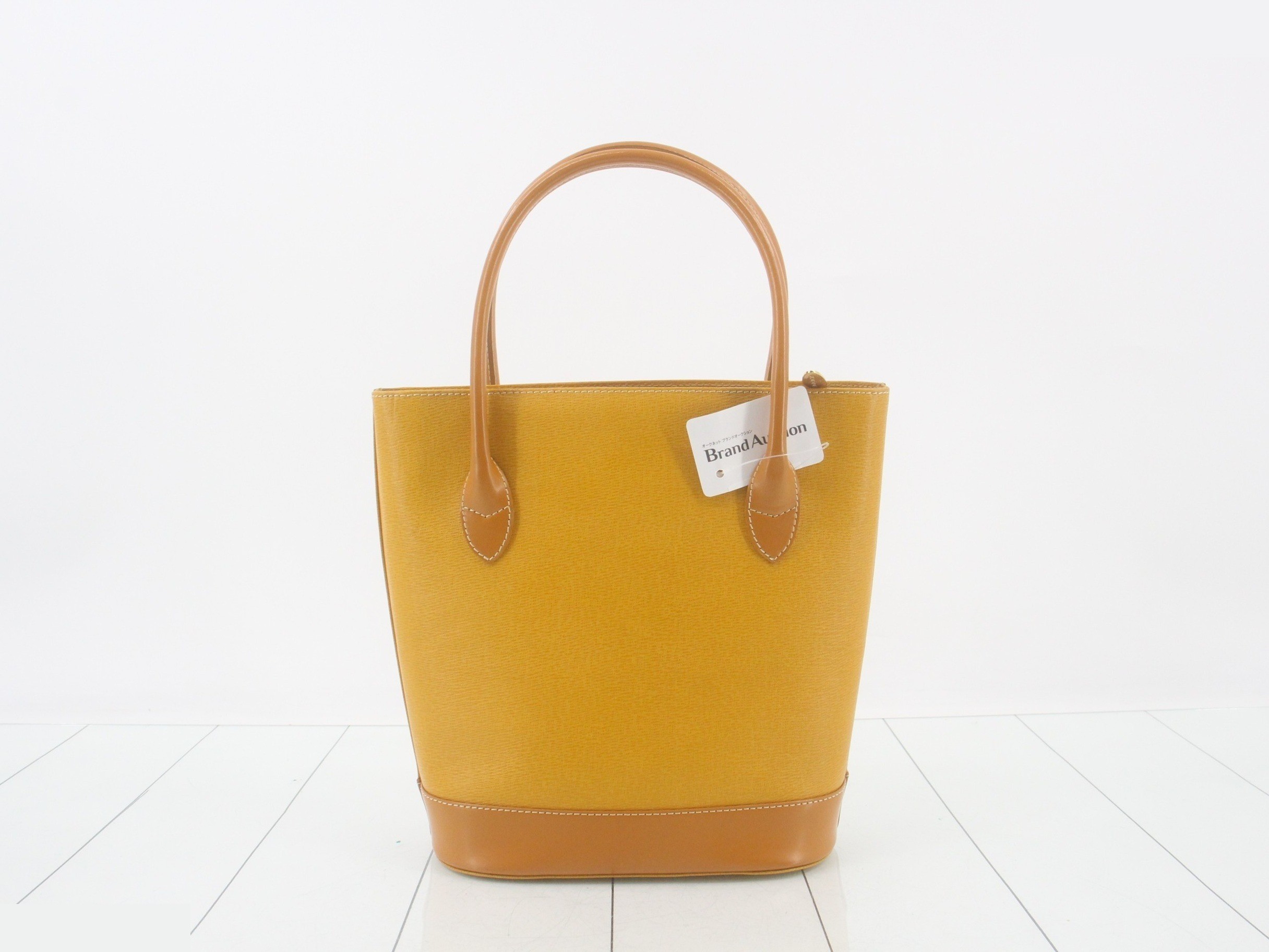 Leather handbag, yellow — view 2