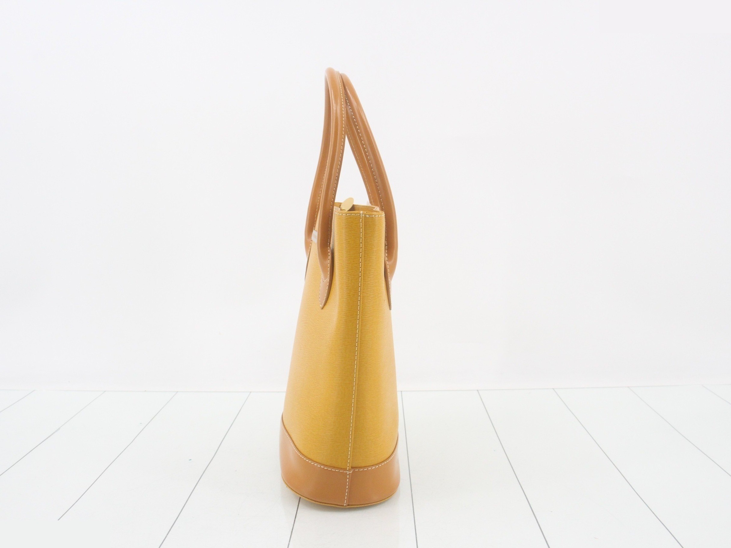 Leather handbag, yellow — view 3