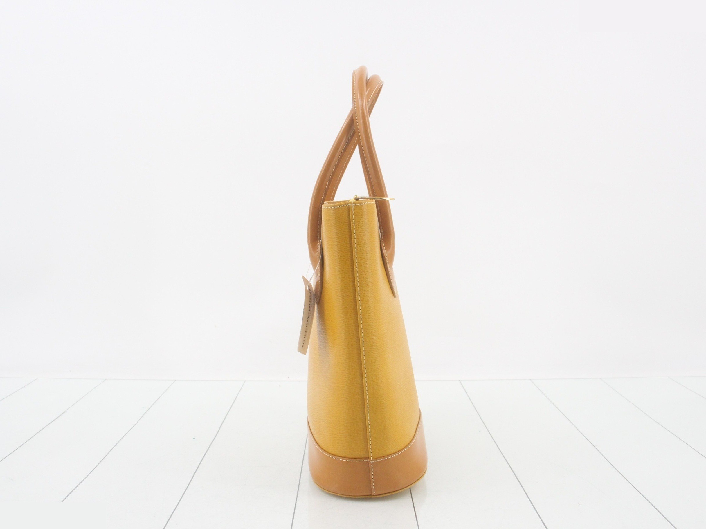 Leather handbag, yellow — view 4