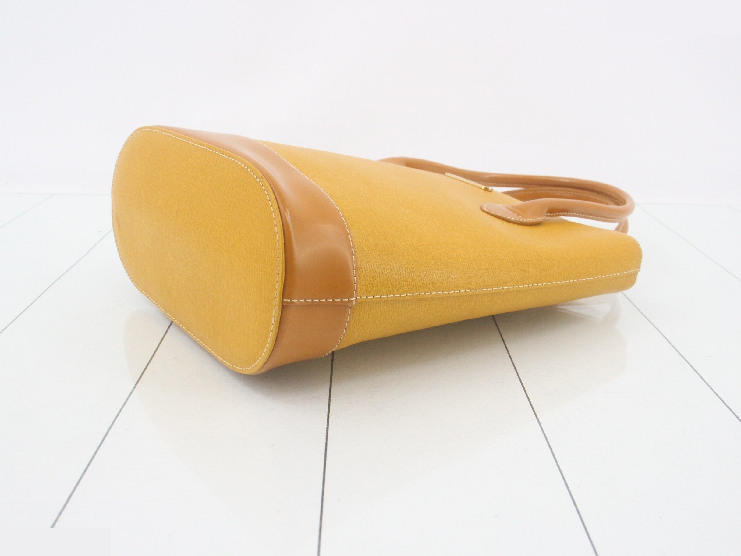 Leather handbag, yellow — view 6