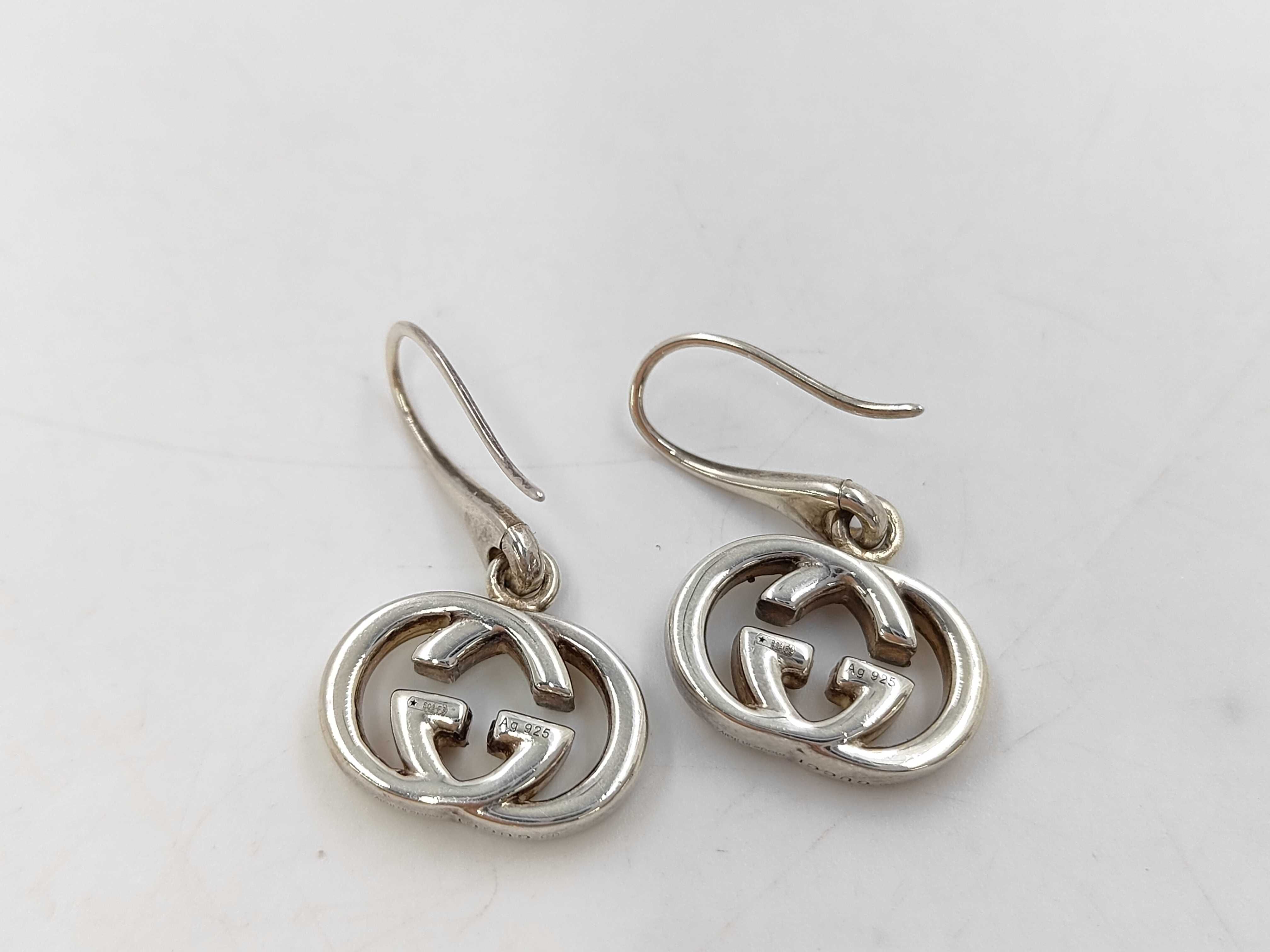 Interlocking G Sterling Silver 925 Earrings — view 2