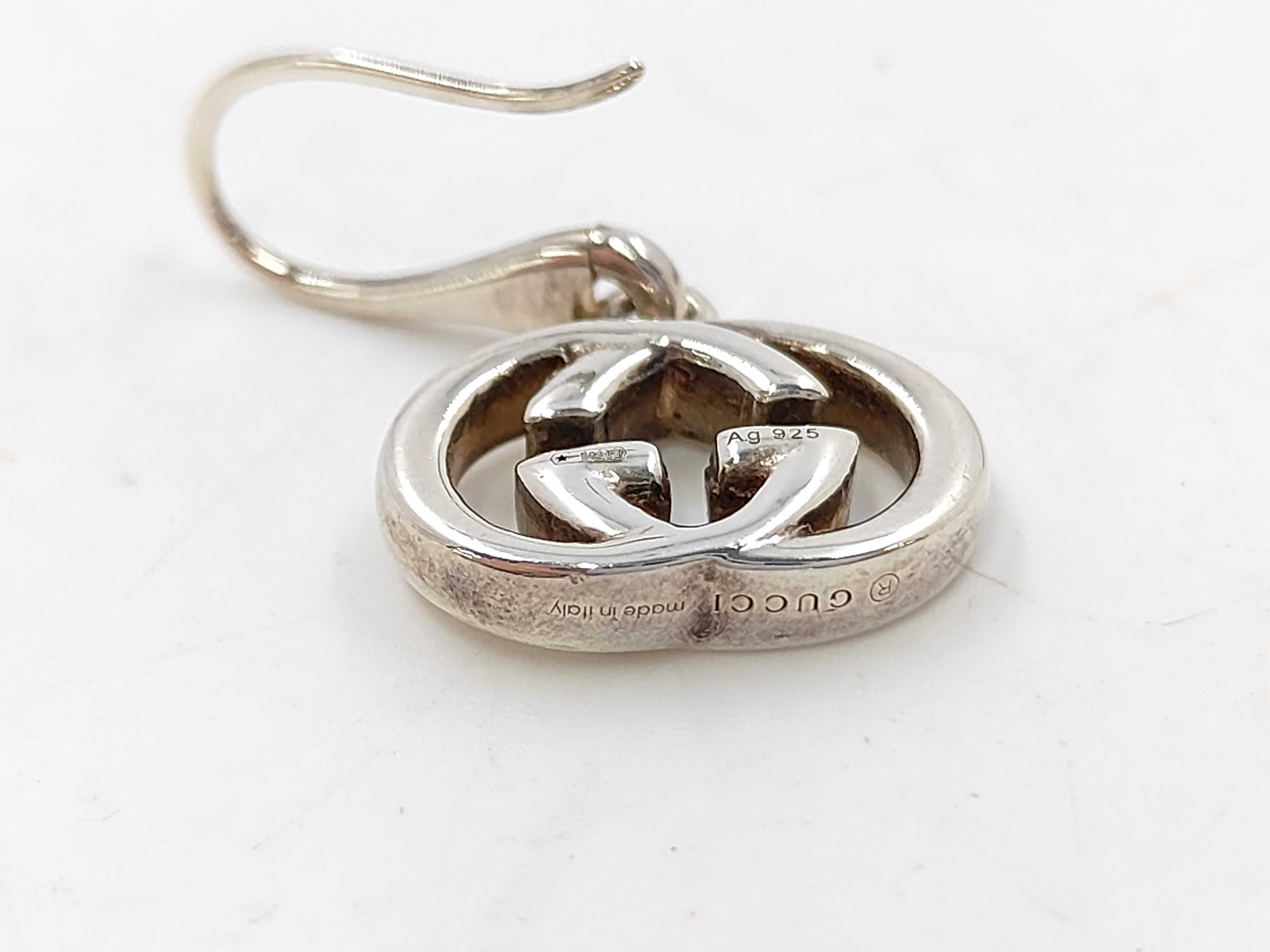 Interlocking G Sterling Silver 925 Earrings — view 4