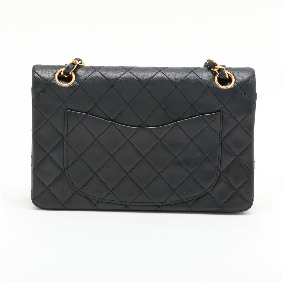 Matelassé 23 Small Lambskin Double Flap Double Chain Bag, Black with Gold Hardware, 0931418 (Serial Number 0-series, A01113) — view 2
