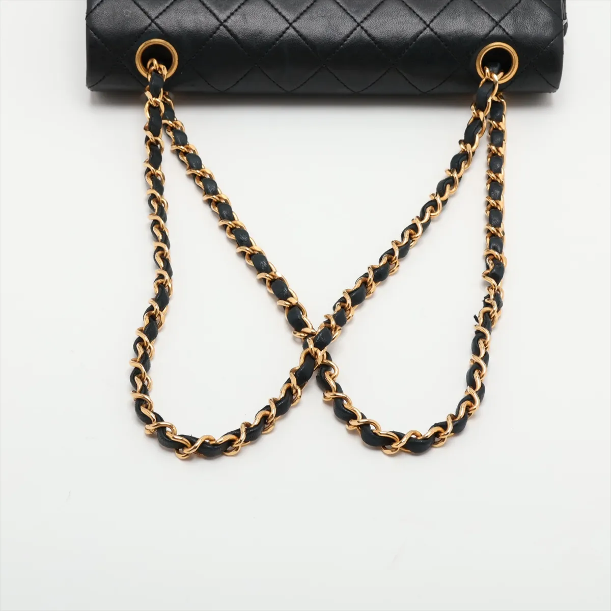 Matelassé 23 Small Lambskin Double Flap Double Chain Bag, Black with Gold Hardware, 0931418 (Serial Number 0-series, A01113) — view 5